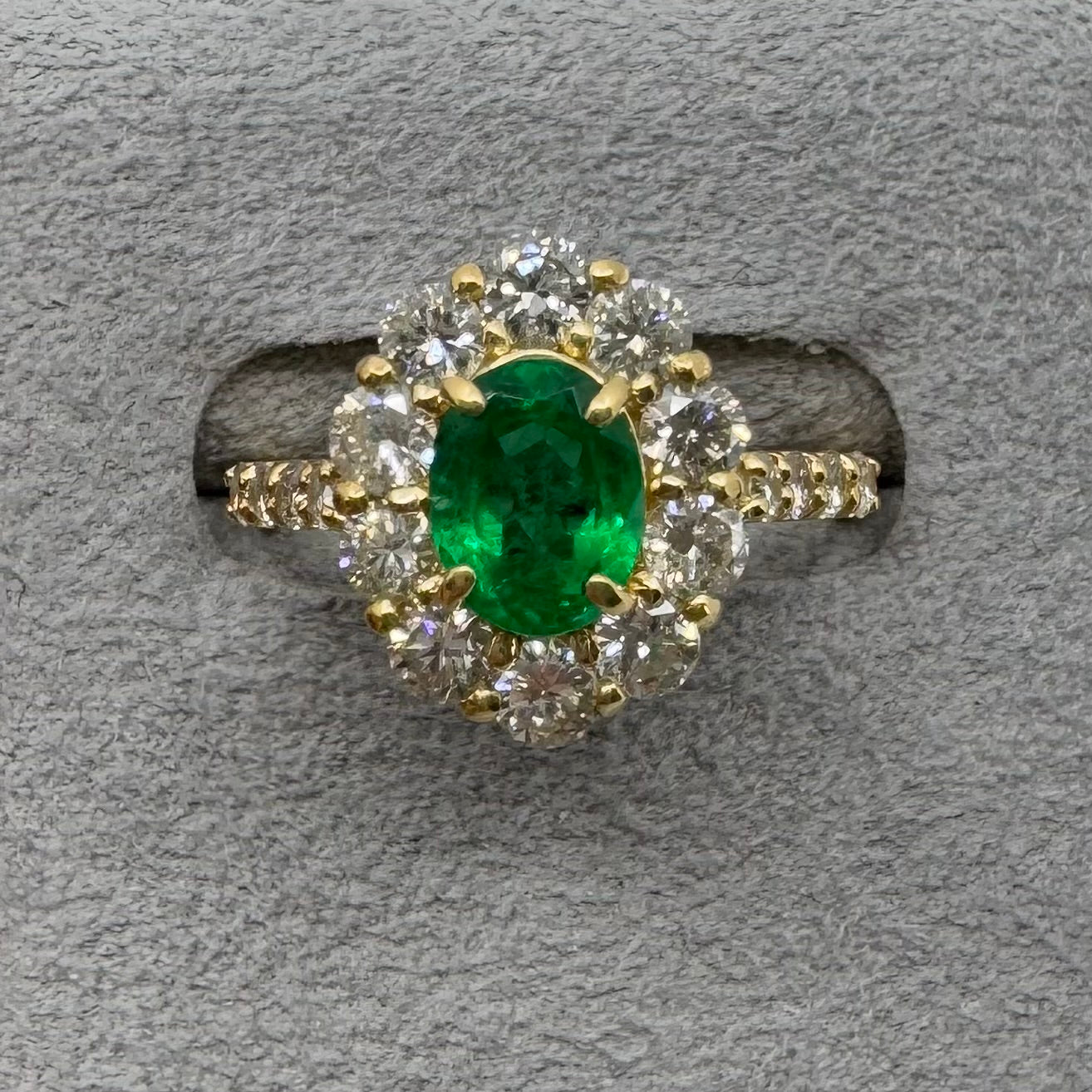 42［一点物］リング エメラルド 1ct OV YG