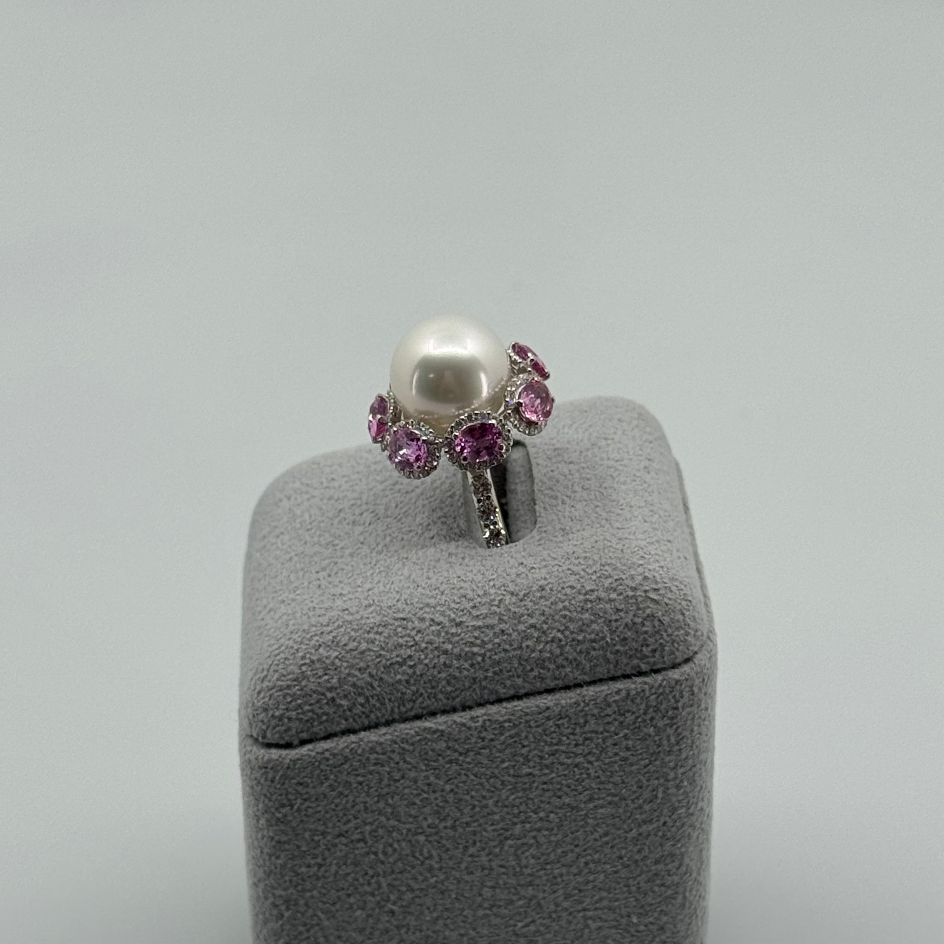 ［チューリップローズ］リング 南洋真珠12mm