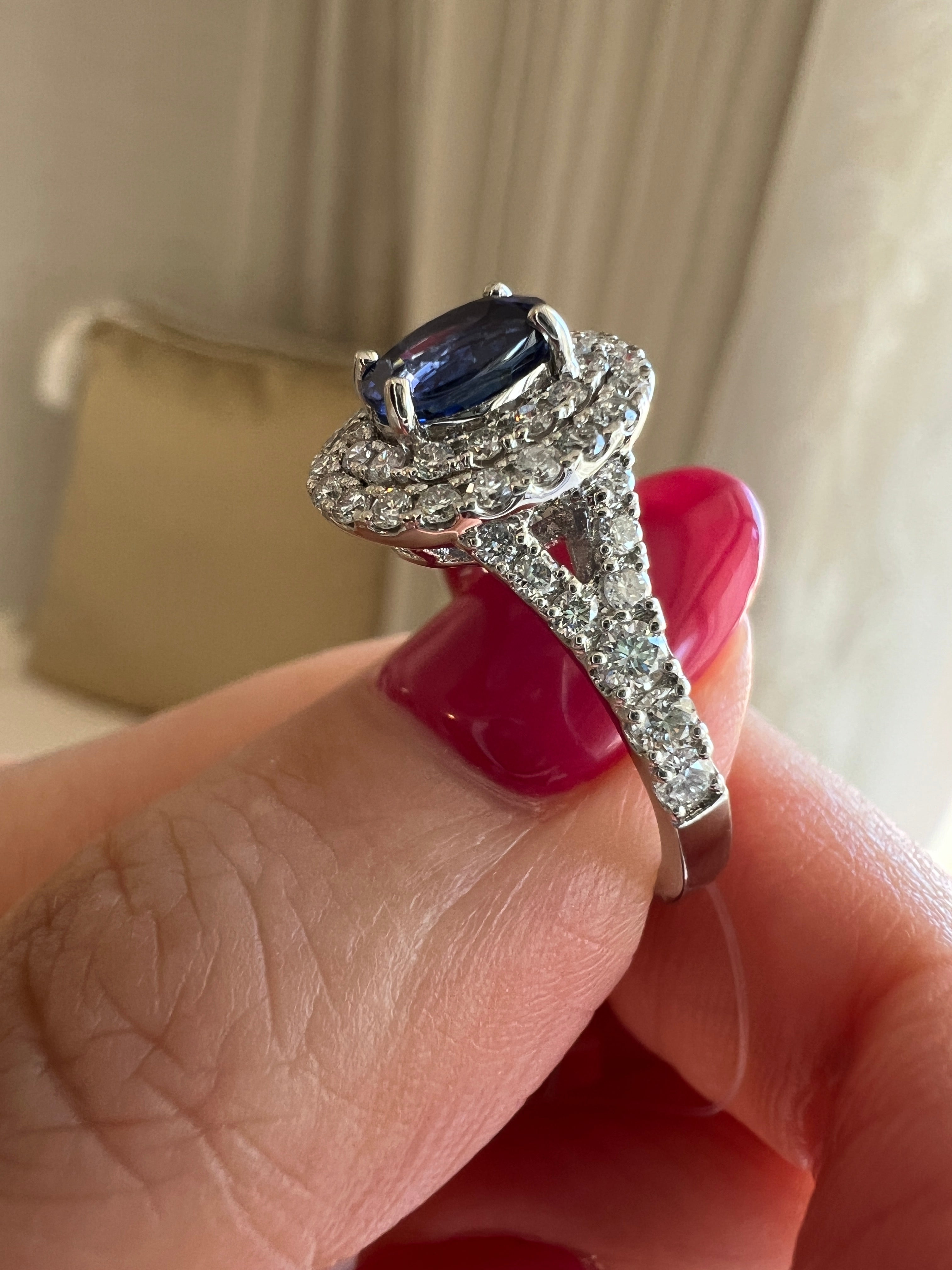 26-①蓮の花が咲くとき ブルーサファイア 中石1ct OV PT リング 〜ロイヤルブルーサファイヤ AIGS｜AYAKO SAKURAI（櫻井 彩子（サクライ アヤコ））公式通販サイト