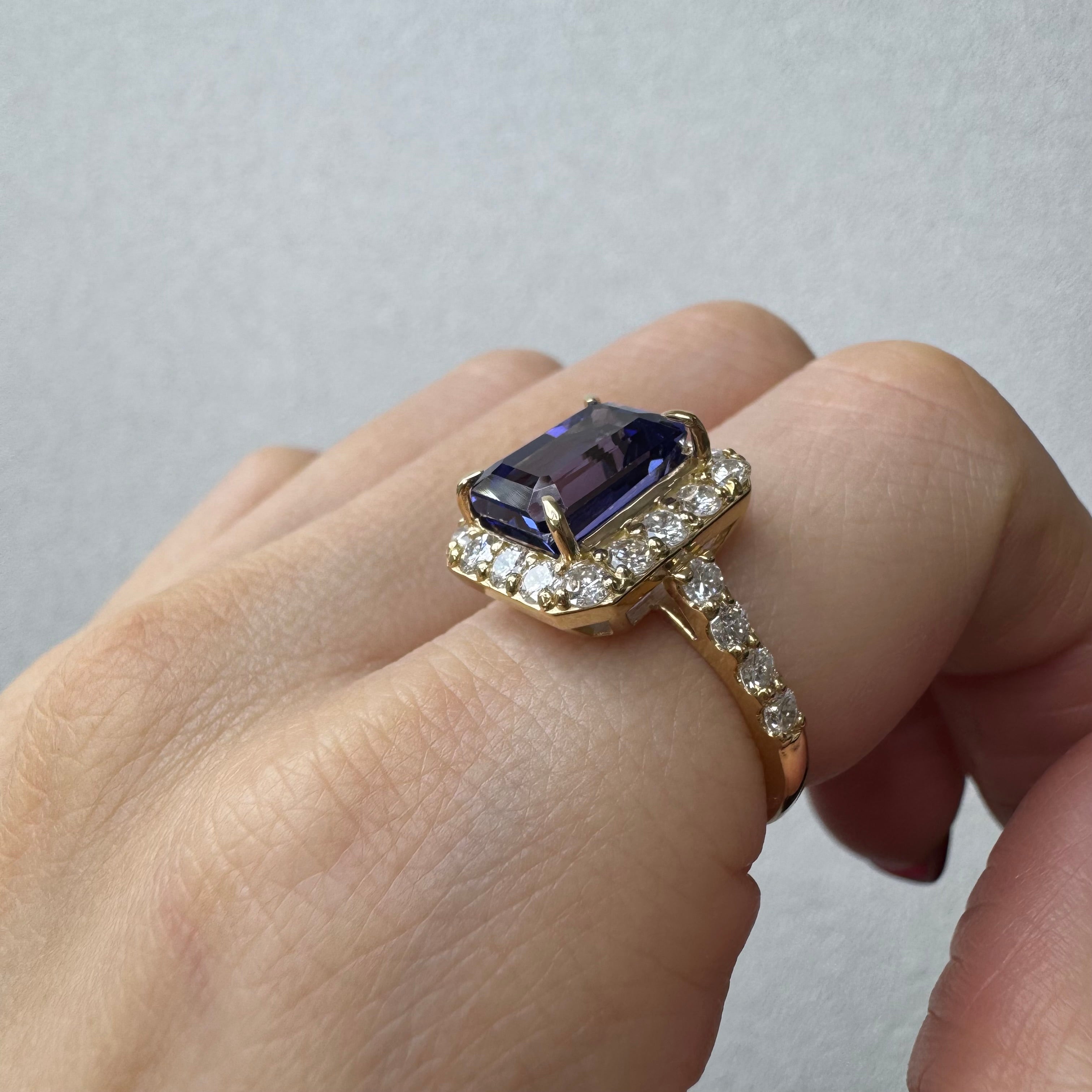 197［一点物］リング タンザナイト 4.5ct EM YG