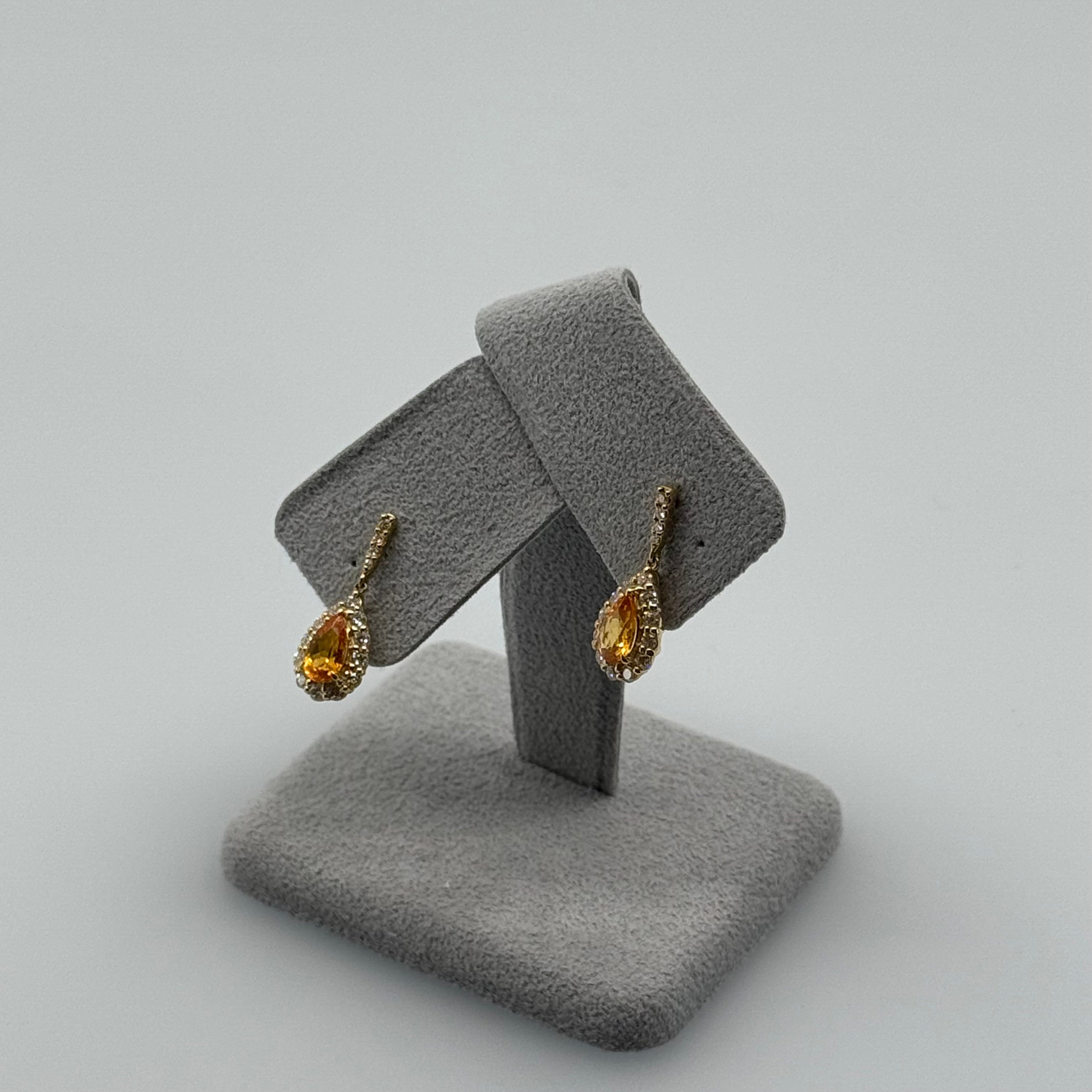 428［一点物］ピアス マンダリンガーネット 1.7ct PS