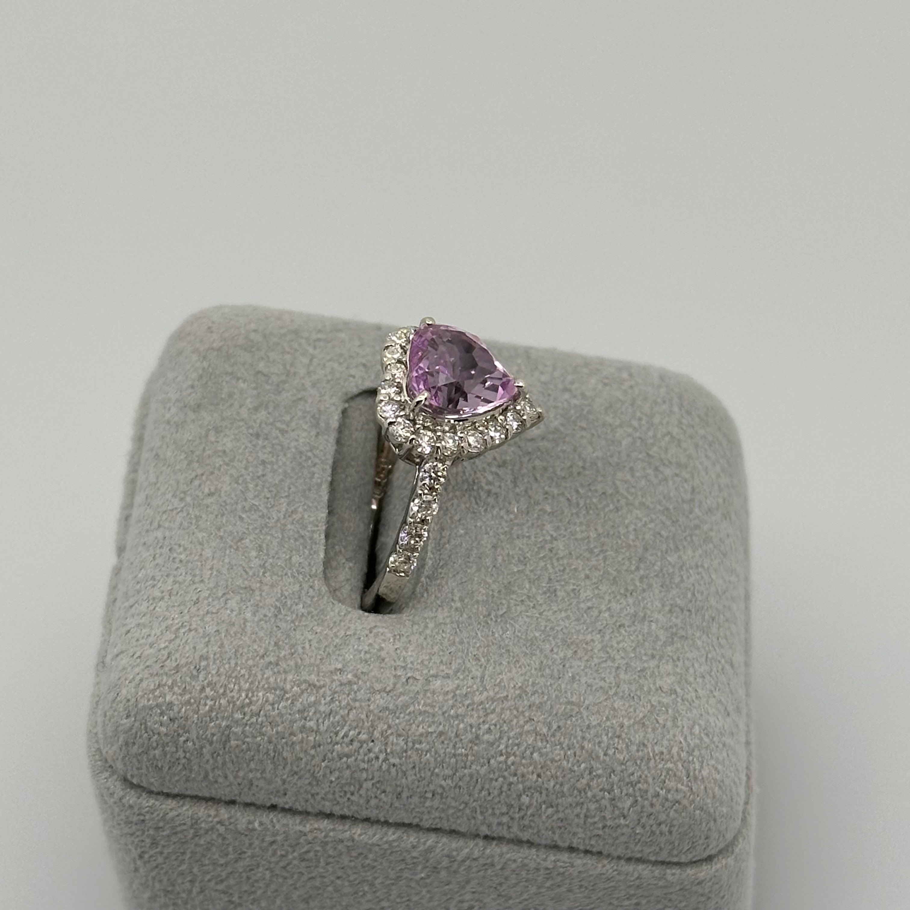 ［一点物/ライラック］リング クンツァイト 2ct HS PT