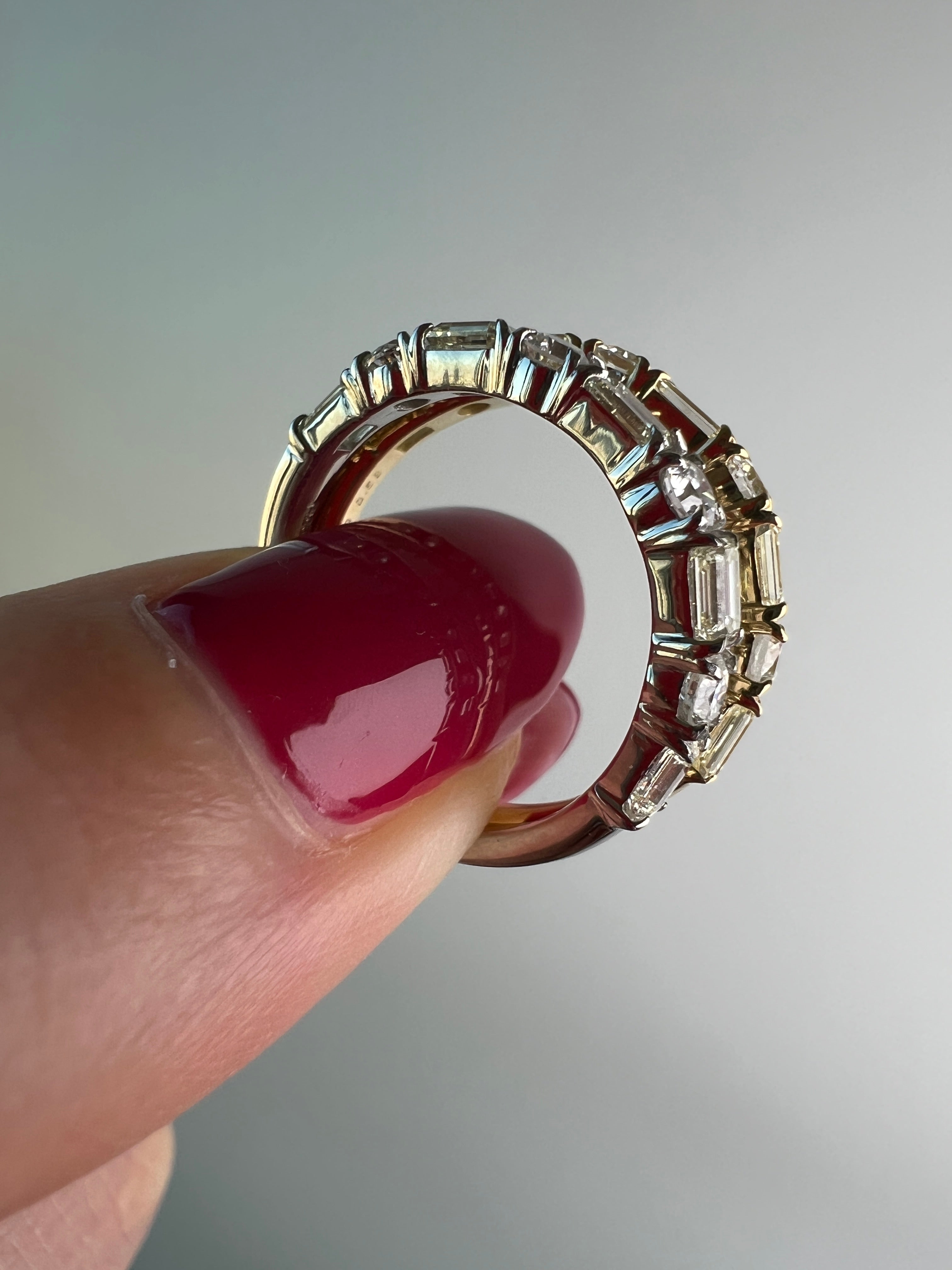 [ノンシャラン］リング ダイヤ 0.8ct RO BG PT K18YG