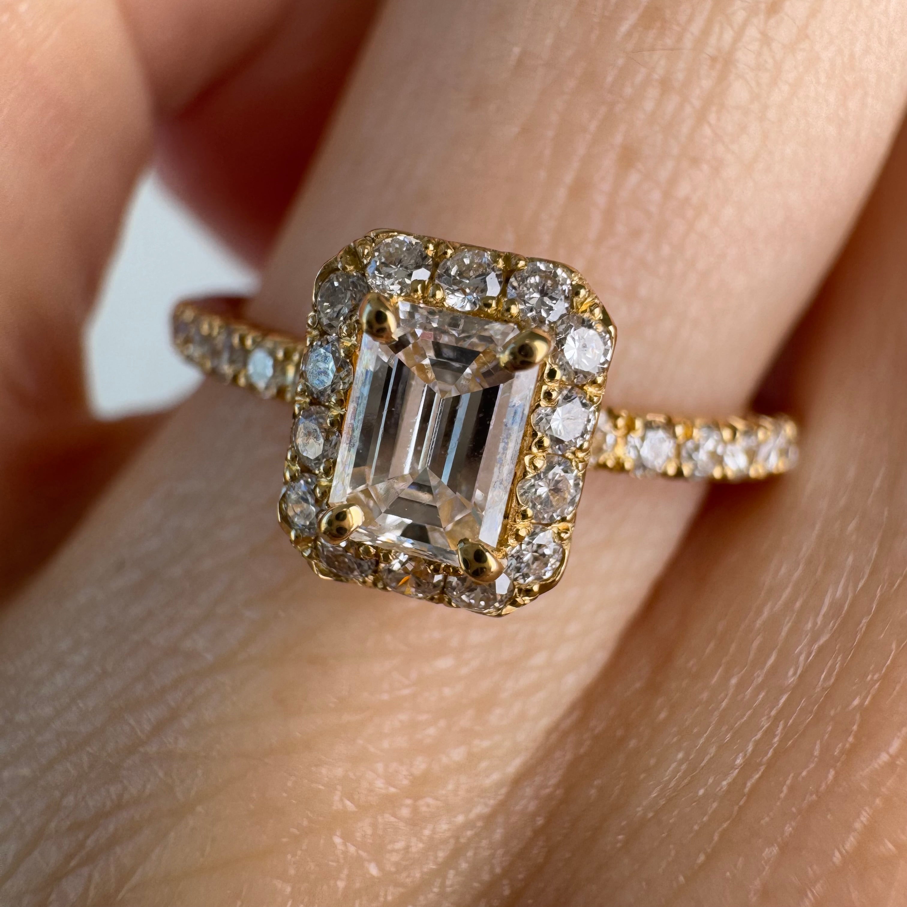 4［一点物/オルコスEM角］リング ダイヤ 0.3ct SQ PT K18YG