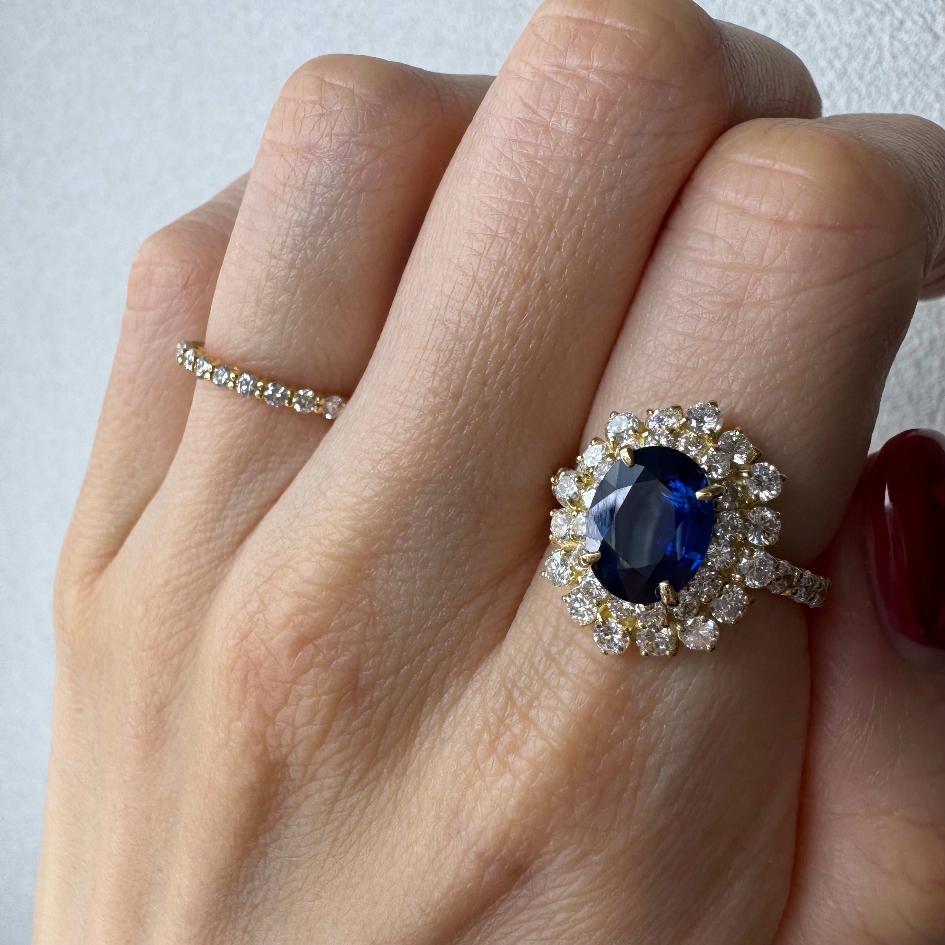 ［一点物］リング ブルーサファイア 2.3ct OV YG