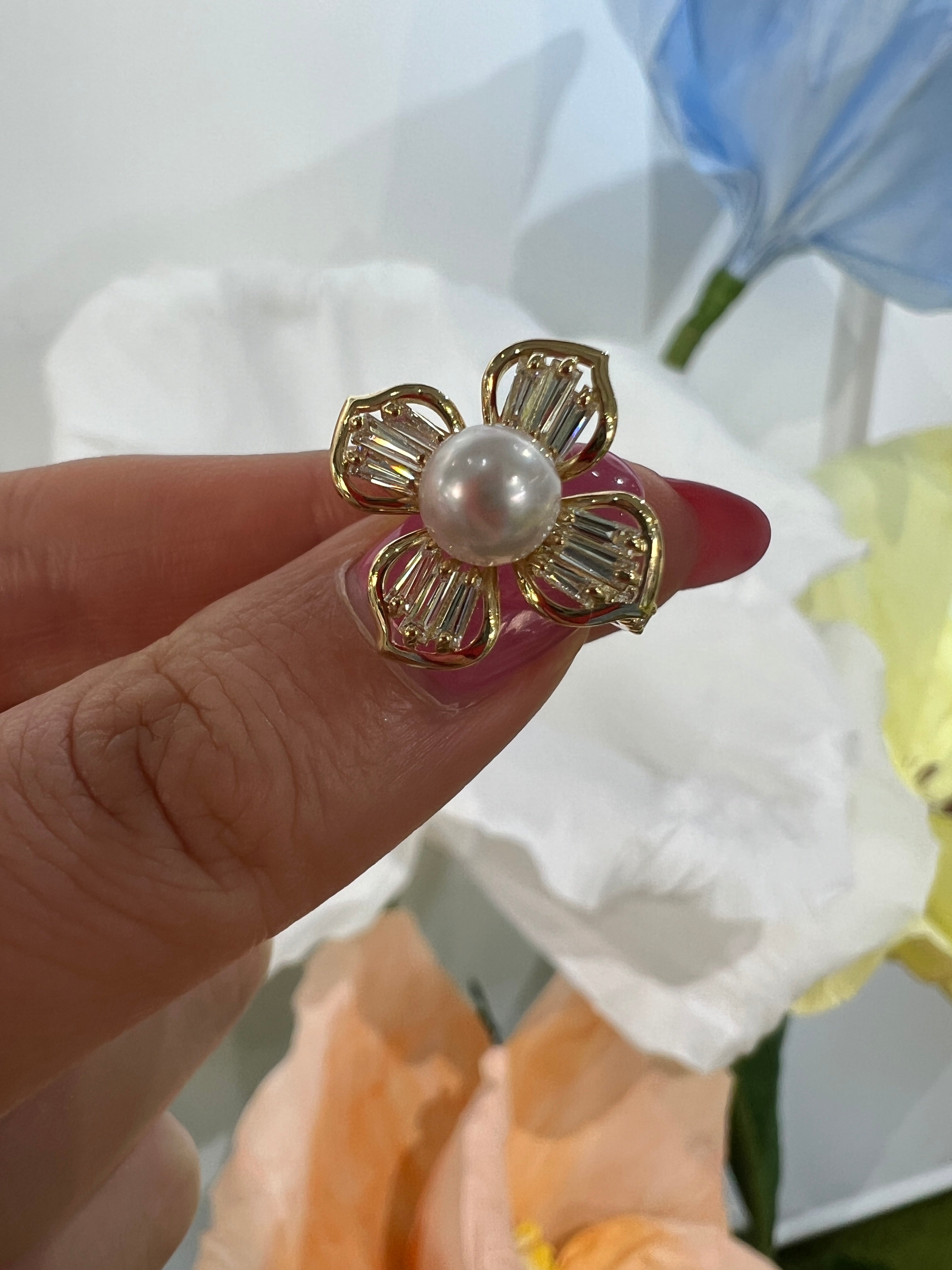 ［ポプリン］リング あこや6ミリ