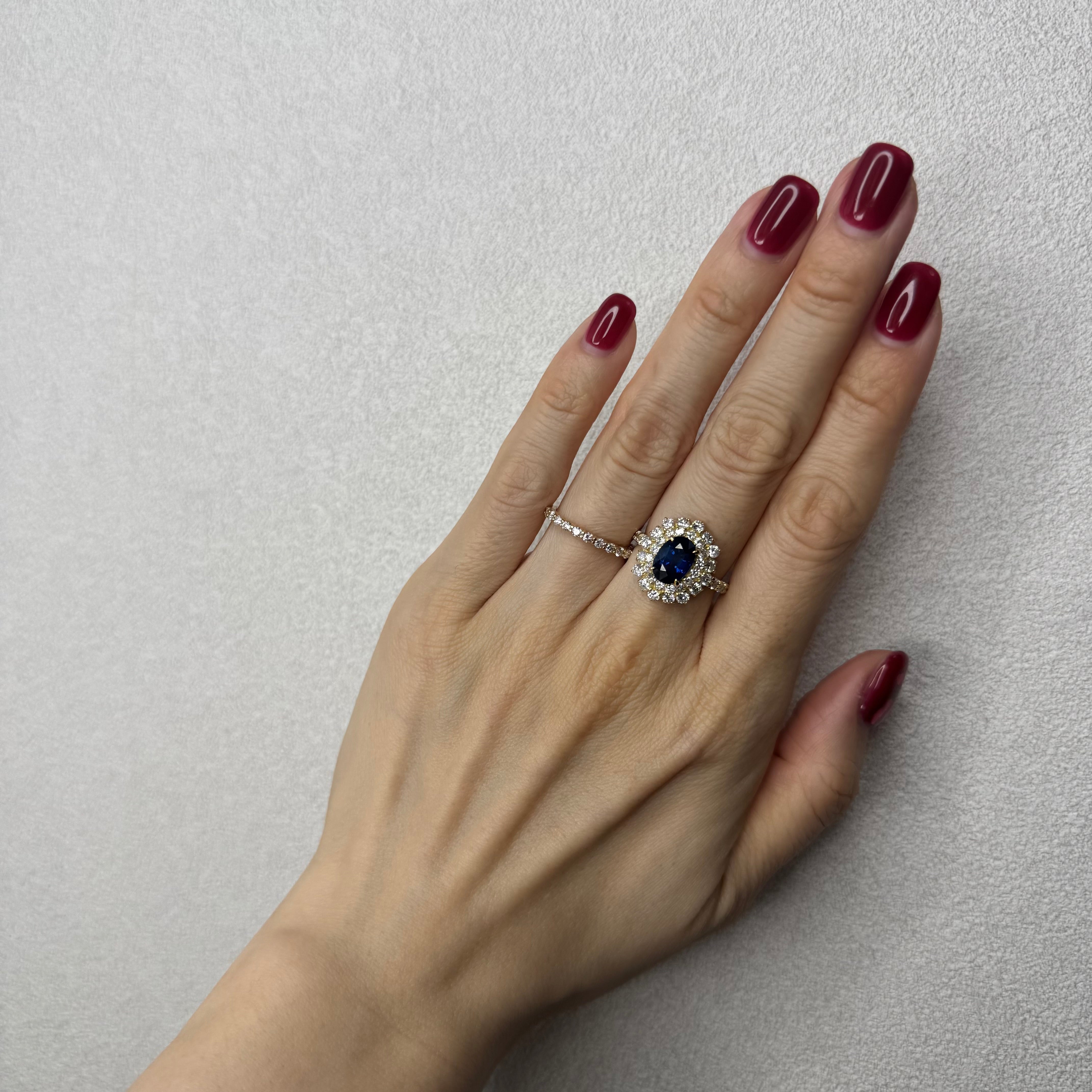 121［一点物］リング ブルーサファイア 2.2ct OV PT/YG