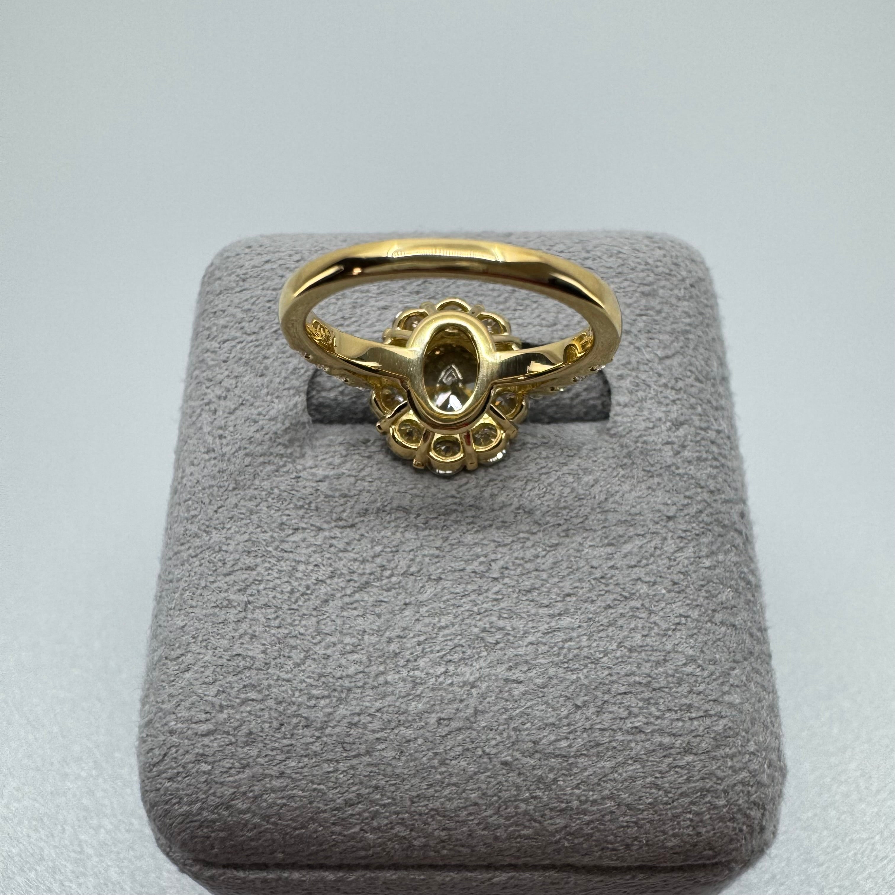 22［一点物］リング ダイヤ 1ct OV K18YG