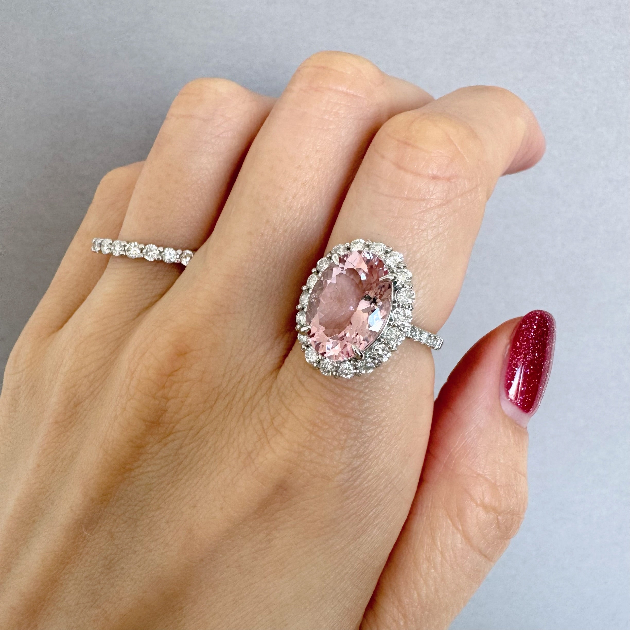 146［一点物］リング モルガナイト 中石5.3ct OV PT