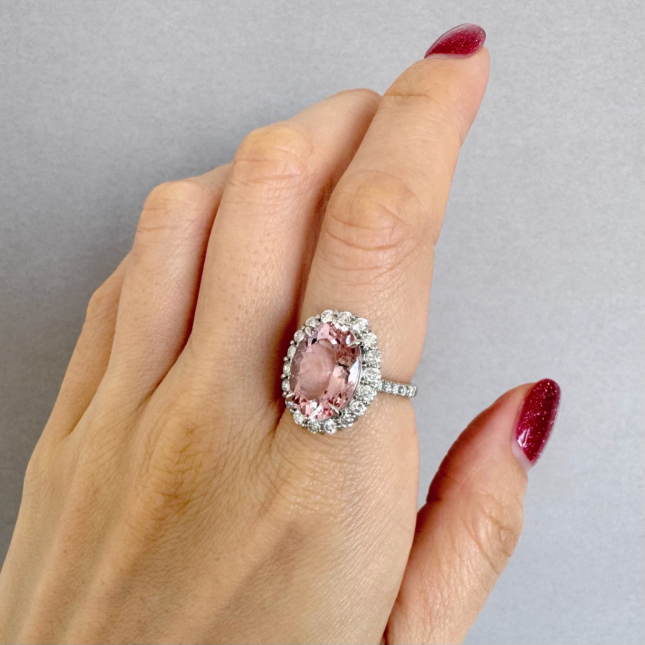 146［一点物］リング モルガナイト 中石5.3ct OV PT