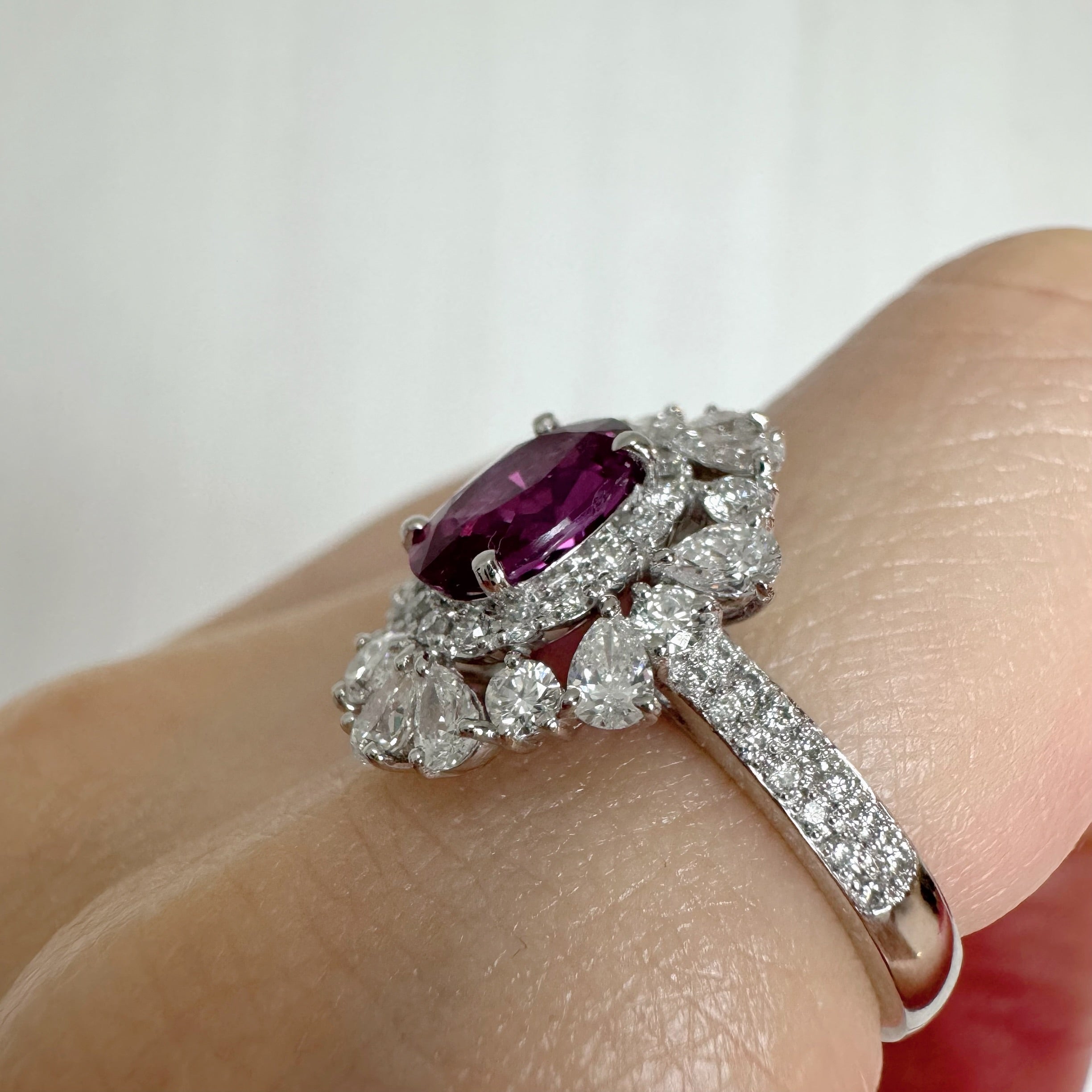 ［カナリアの夢］リング ピンクサファイア 1.4ct〜1.6ct OV PT