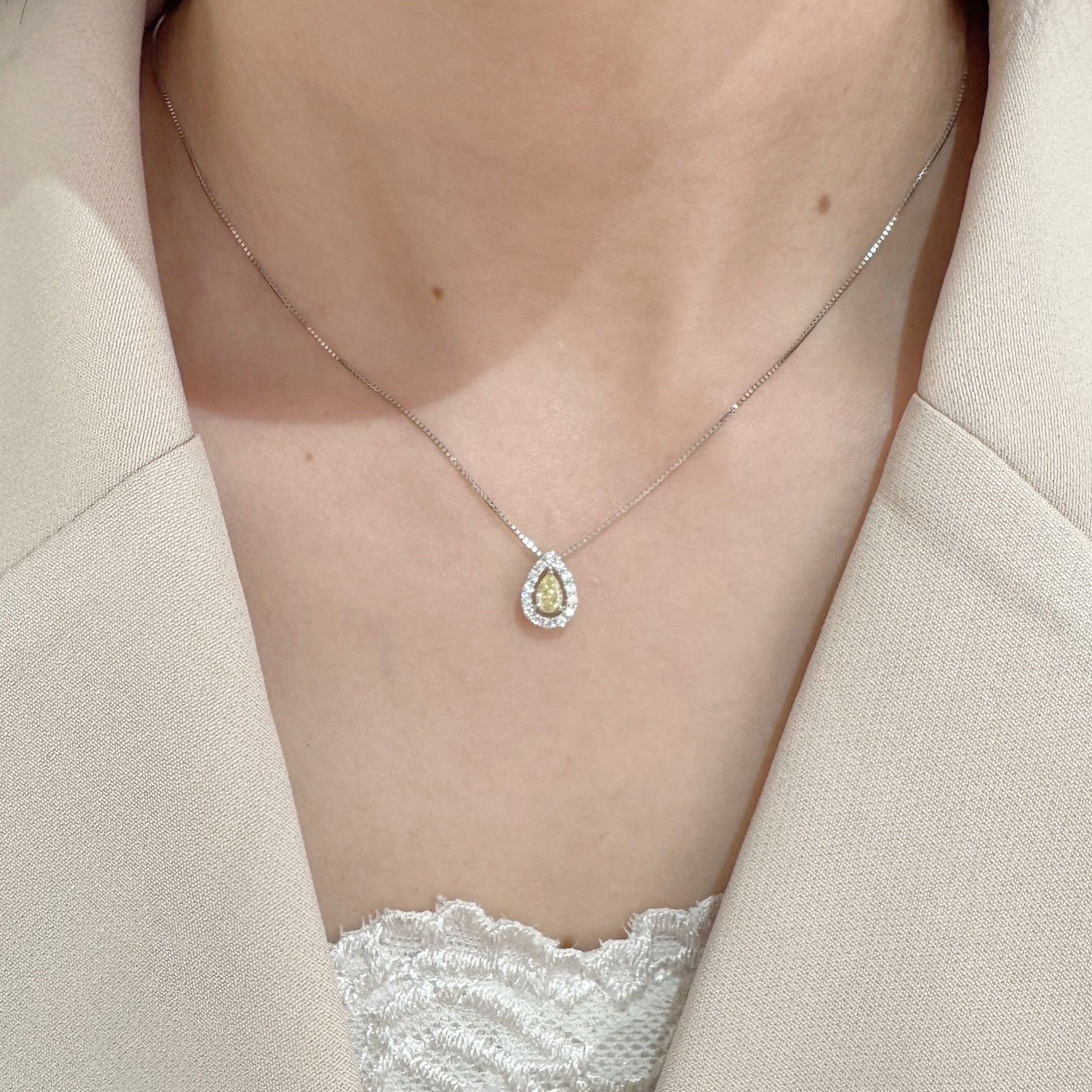 ［一点物］ネックレス ダイヤ FIY 0.3ct PS PT