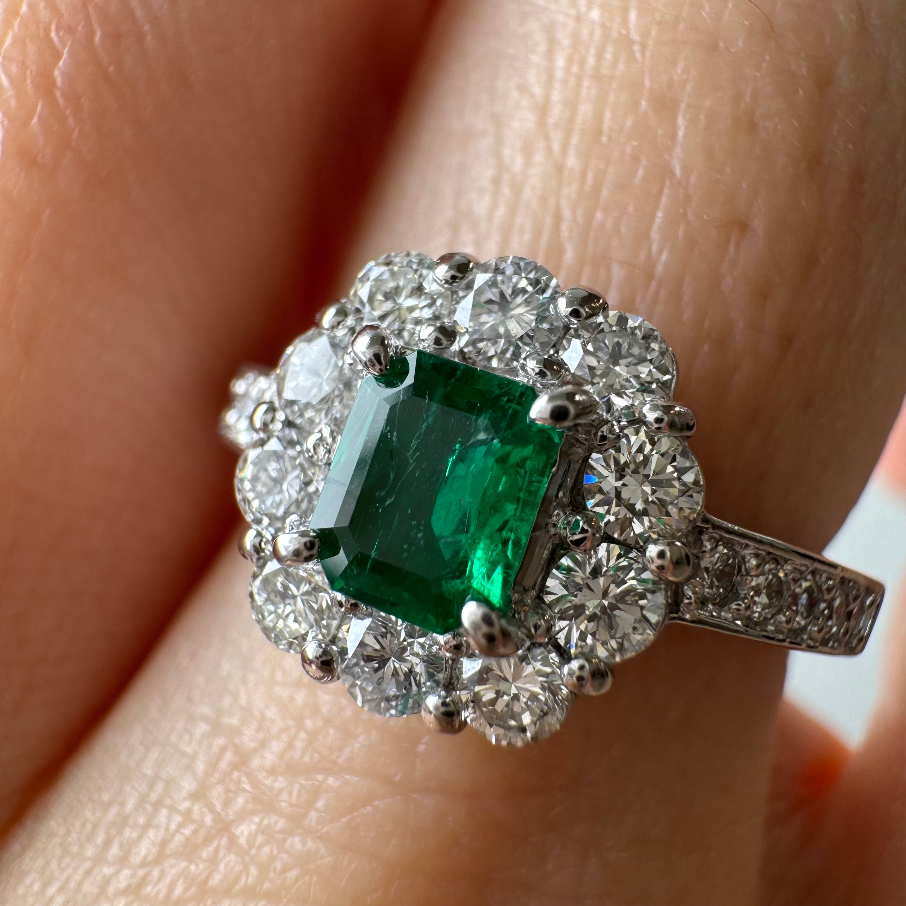 40［一点物］リング エメラルド 0.3ct前後 SQ PT