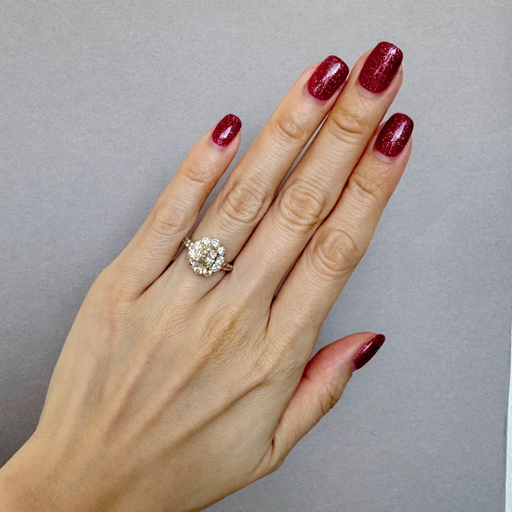 22［一点物］リング ダイヤ 1ct OV K18YG