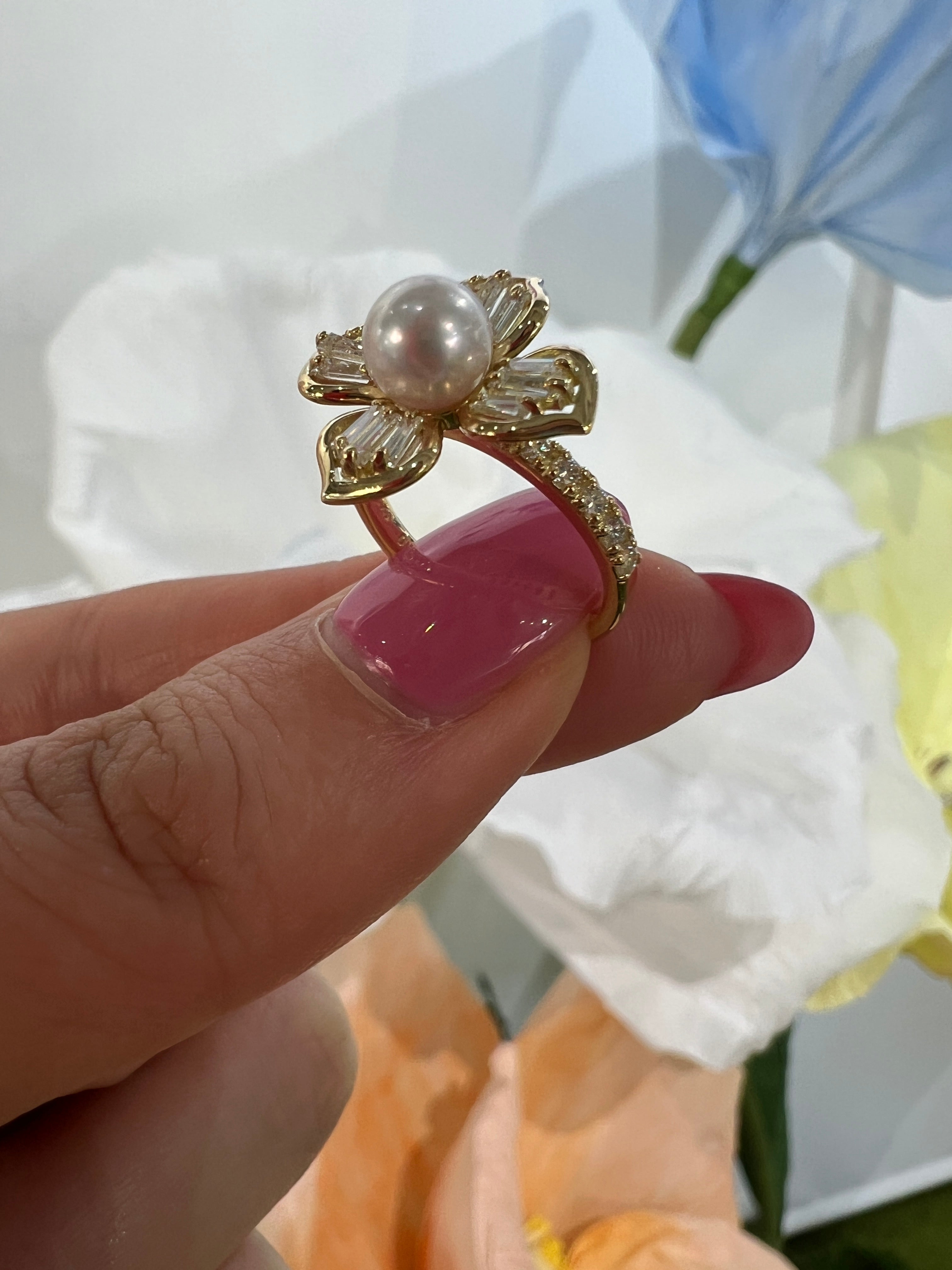 ［ポプリン］リング あこや6ミリ