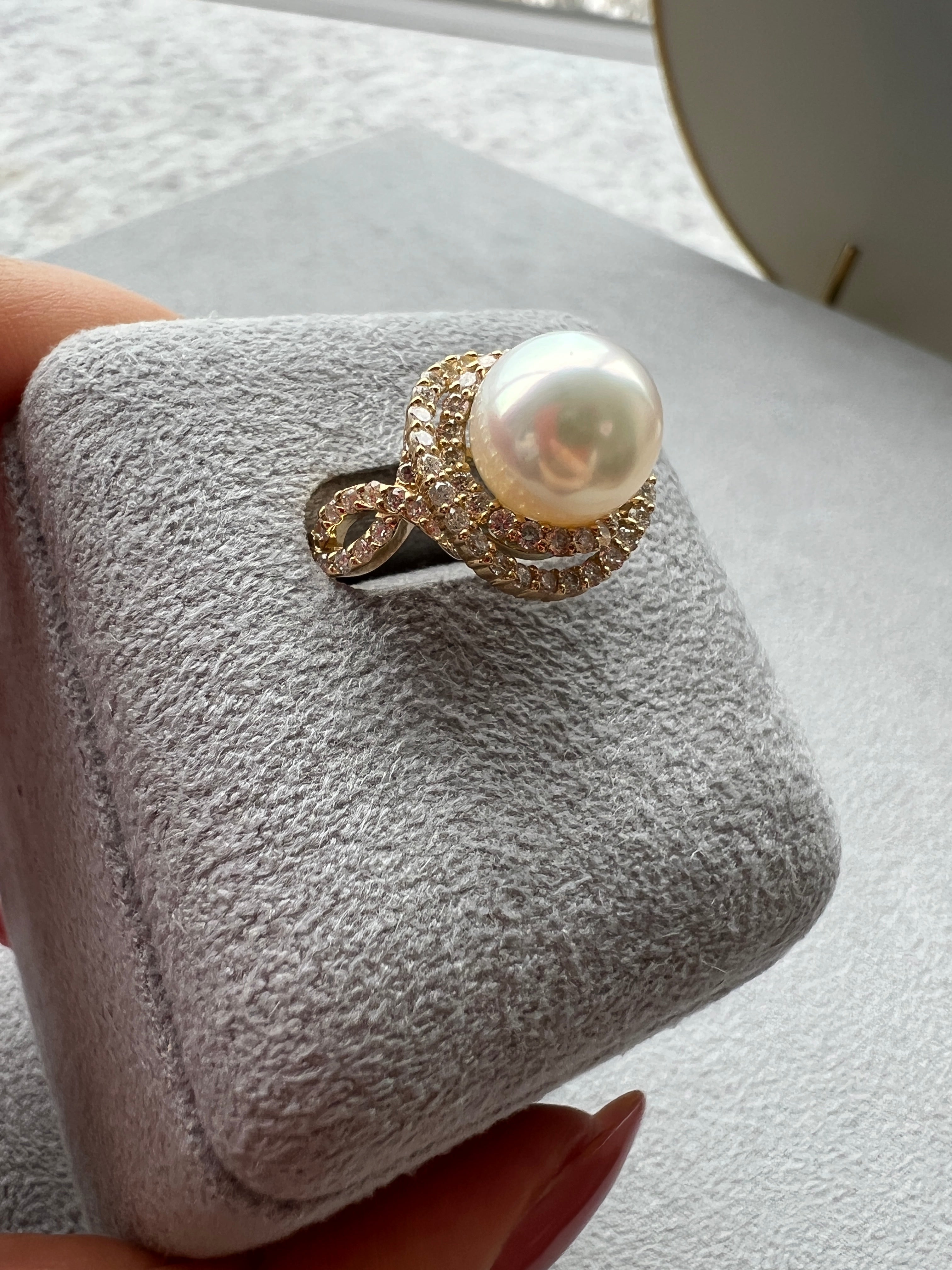 [薔薇の精］リング あこや真珠9mm