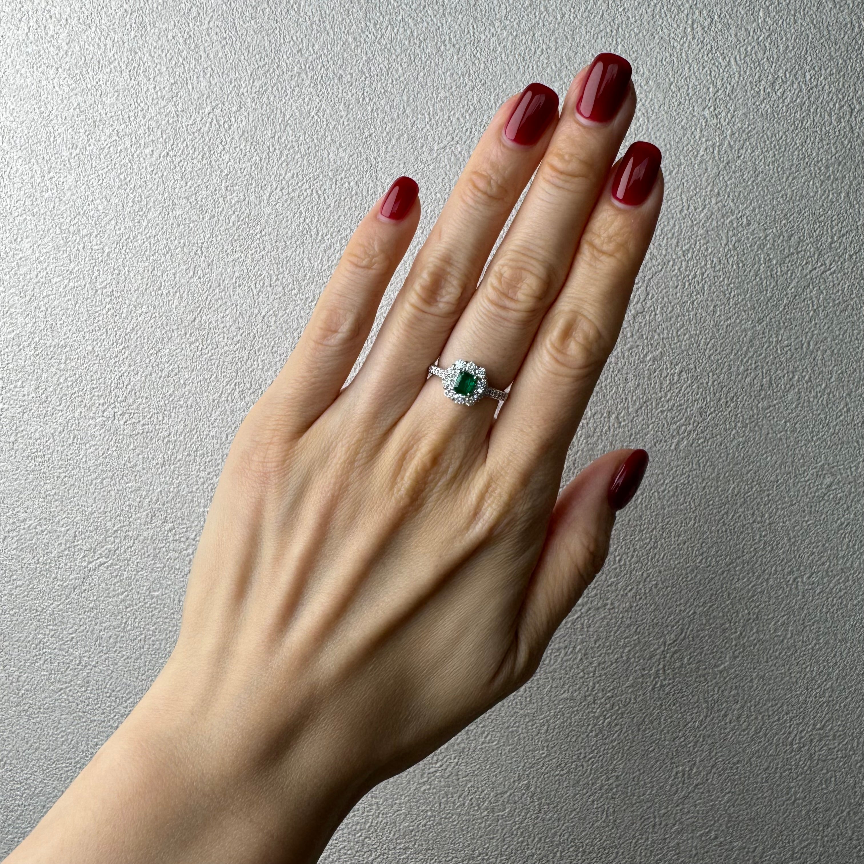 40［一点物］リング エメラルド 0.3ct前後 SQ PT