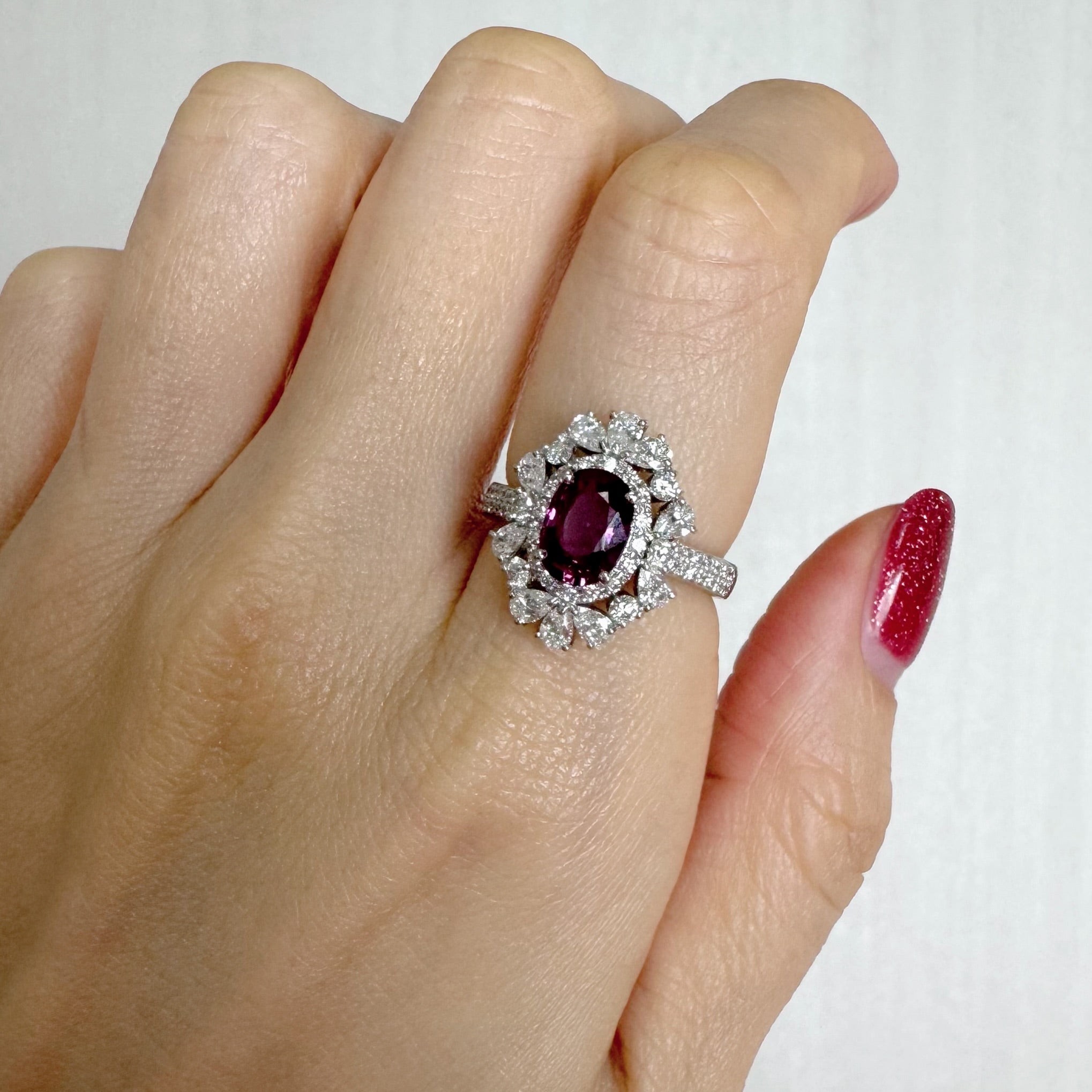 ［カナリアの夢］リング ピンクサファイア 1.4ct〜1.6ct OV PT