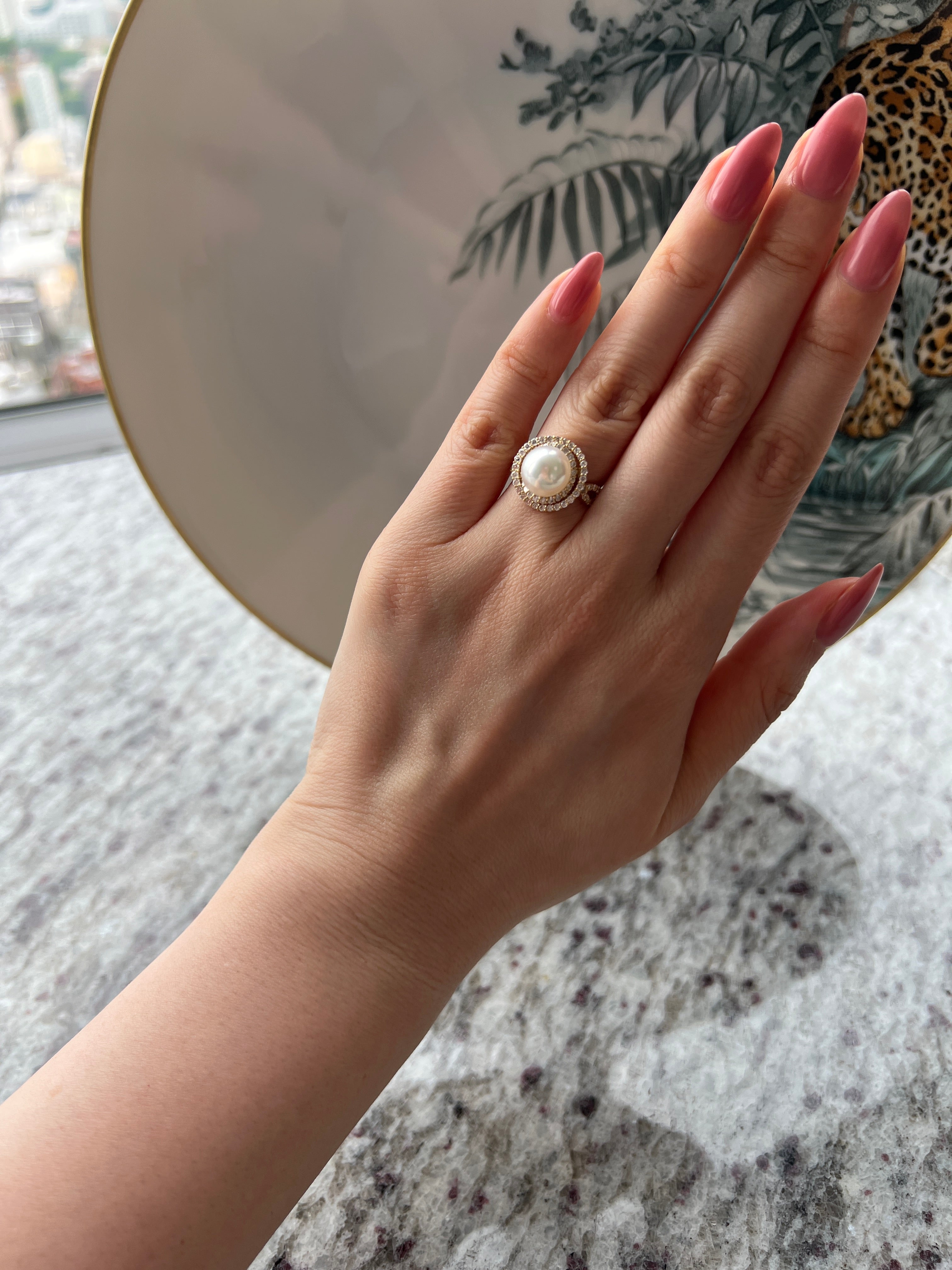 [薔薇の精］リング あこや真珠9mm