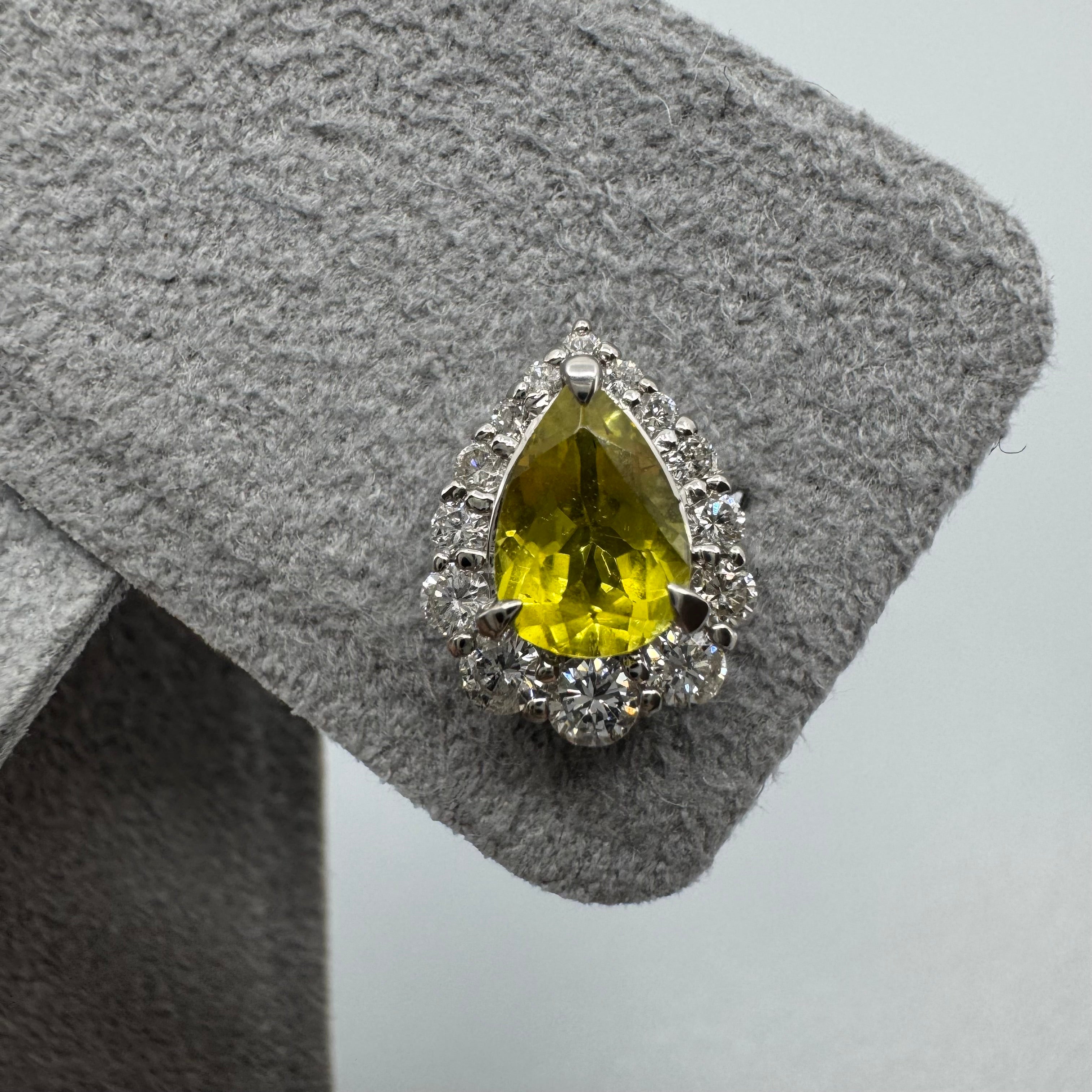 429［一点物/リモンチェッロ］ピアス カナリートルマリン 1ct PS PT