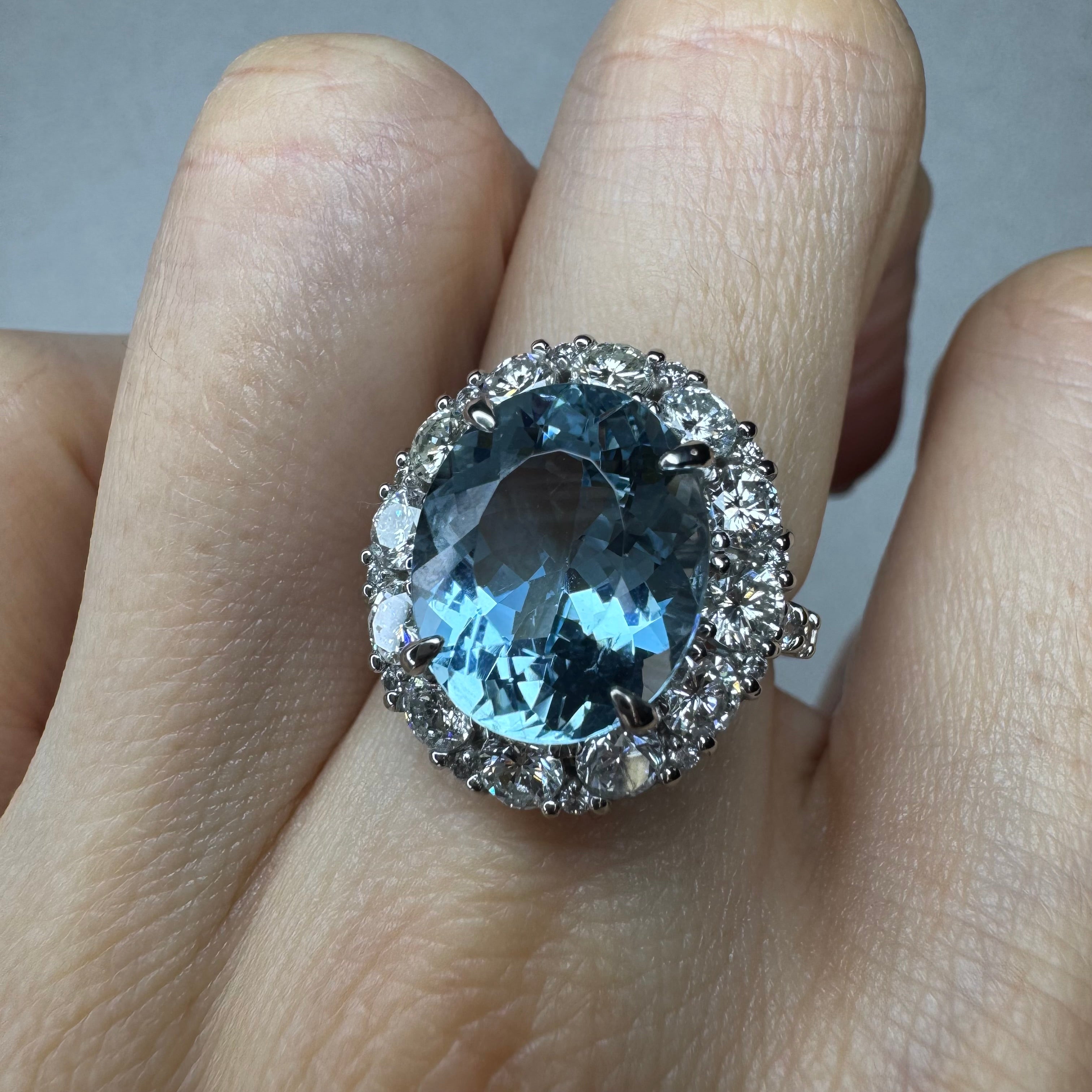 177［一点物］リング アクアマリン 5.4ct前後 OV PT