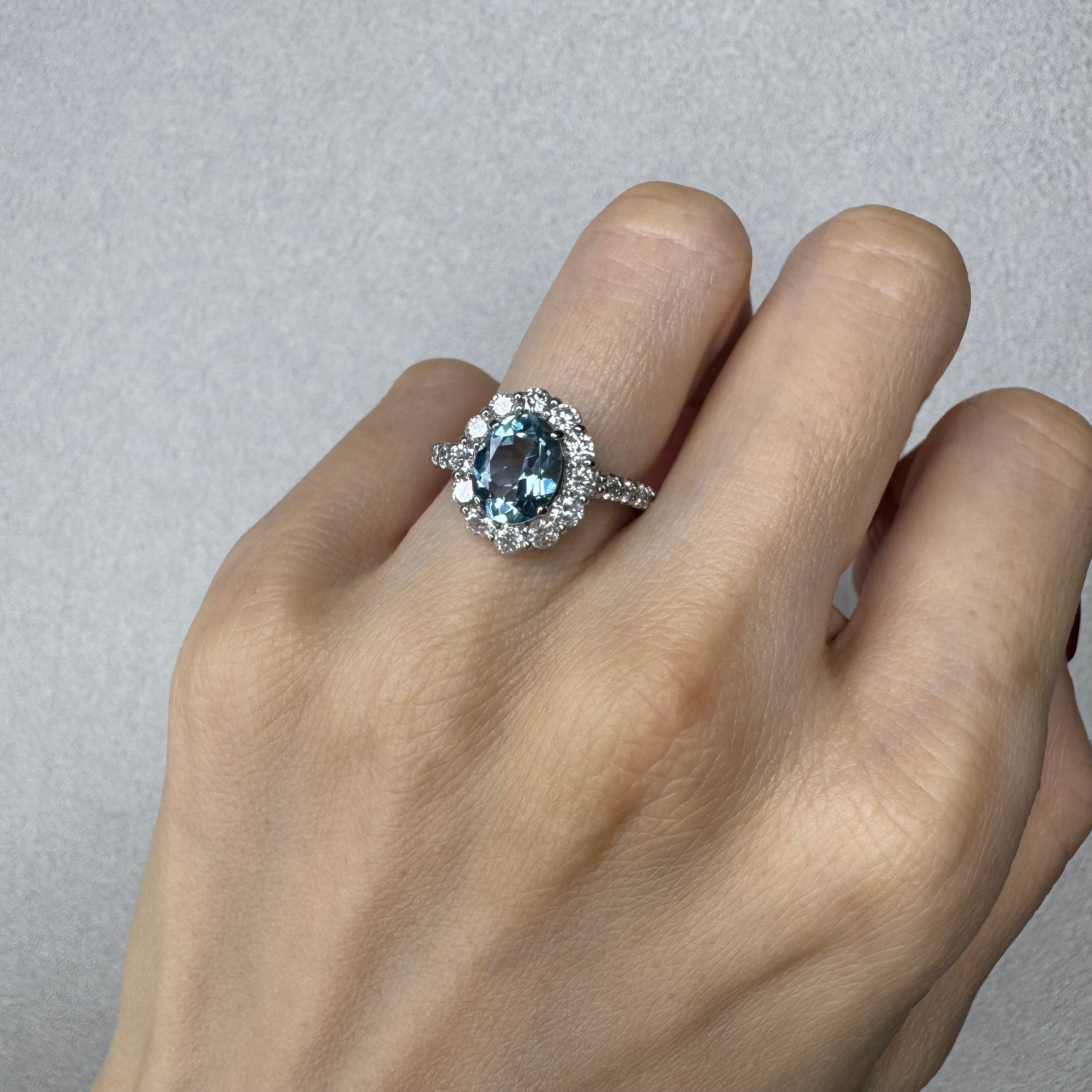 170［一点物］リング アクアマリン 1.5ct前後 OV PT