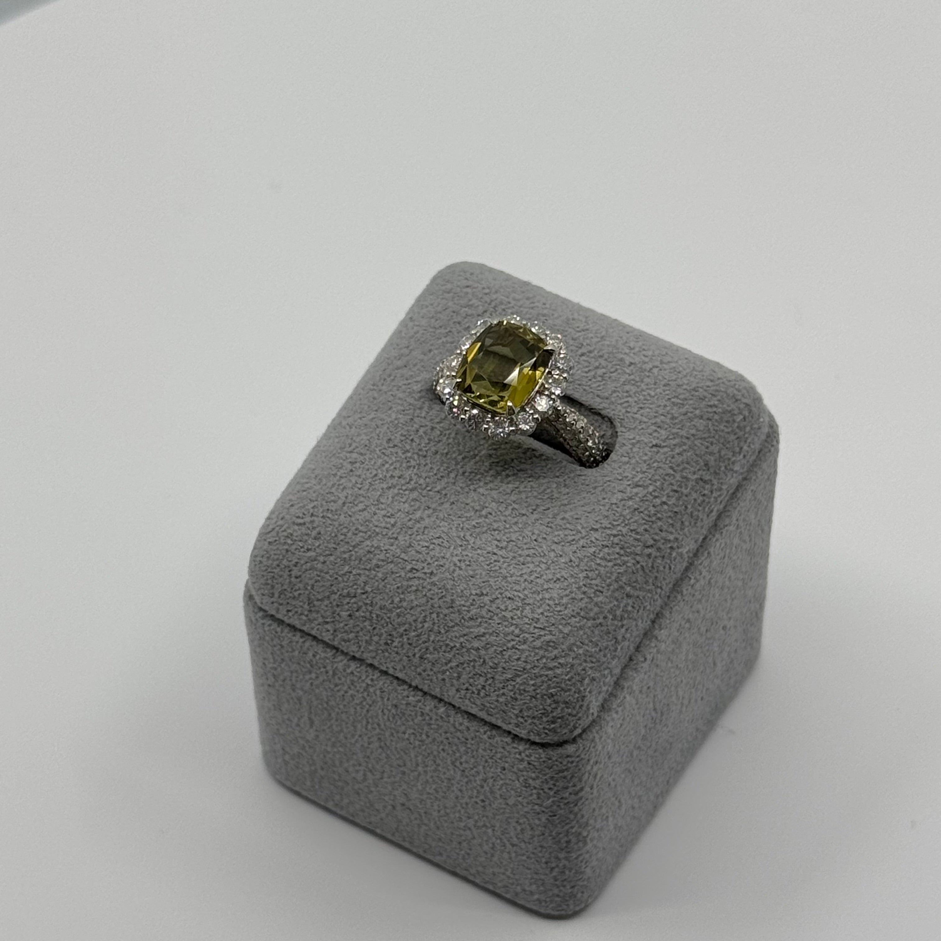 35［一点物］リング クリソベリル 中石4ct前後 SQ PT