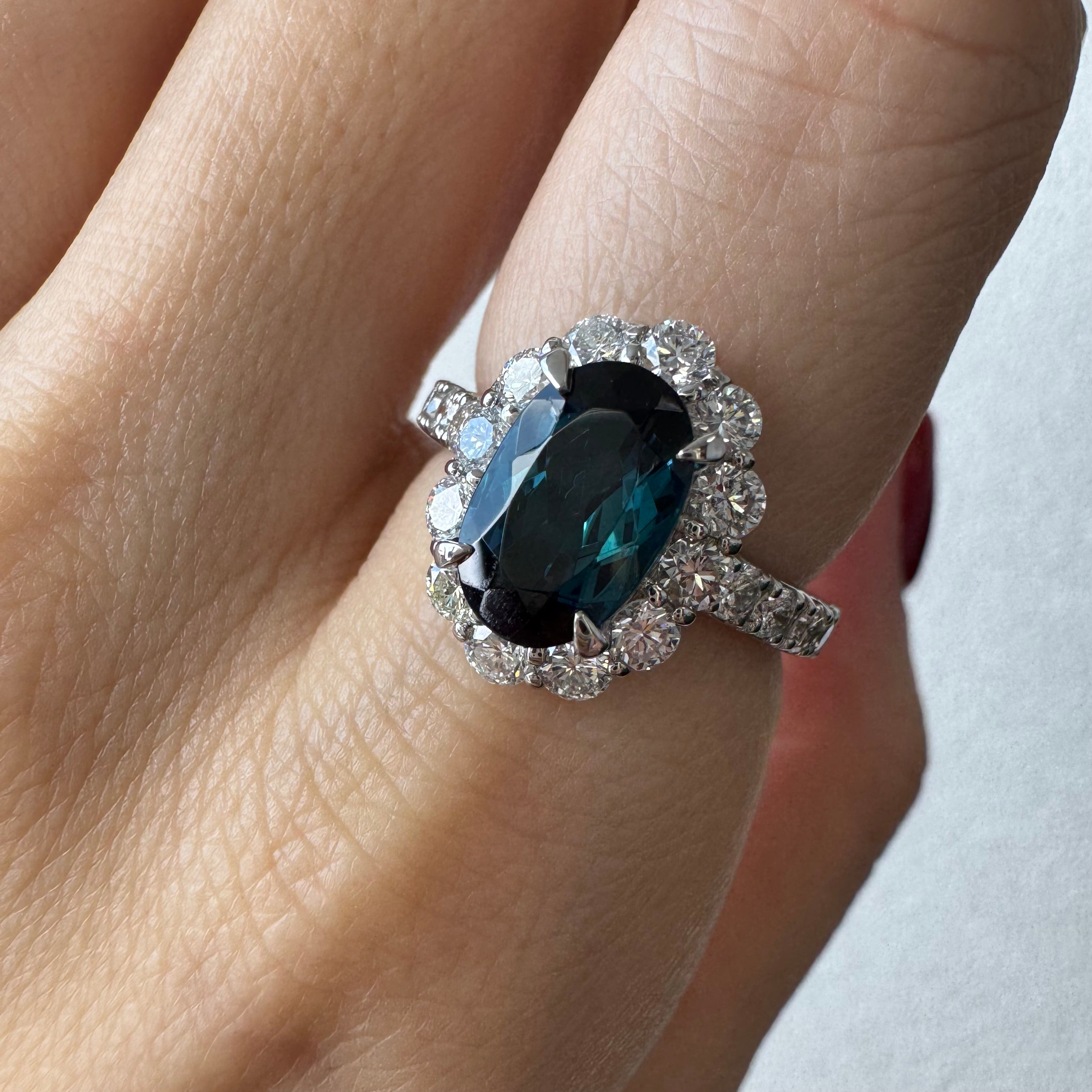 188［一点物］リング インディゴライトトルマリン 2.5ct OV PT