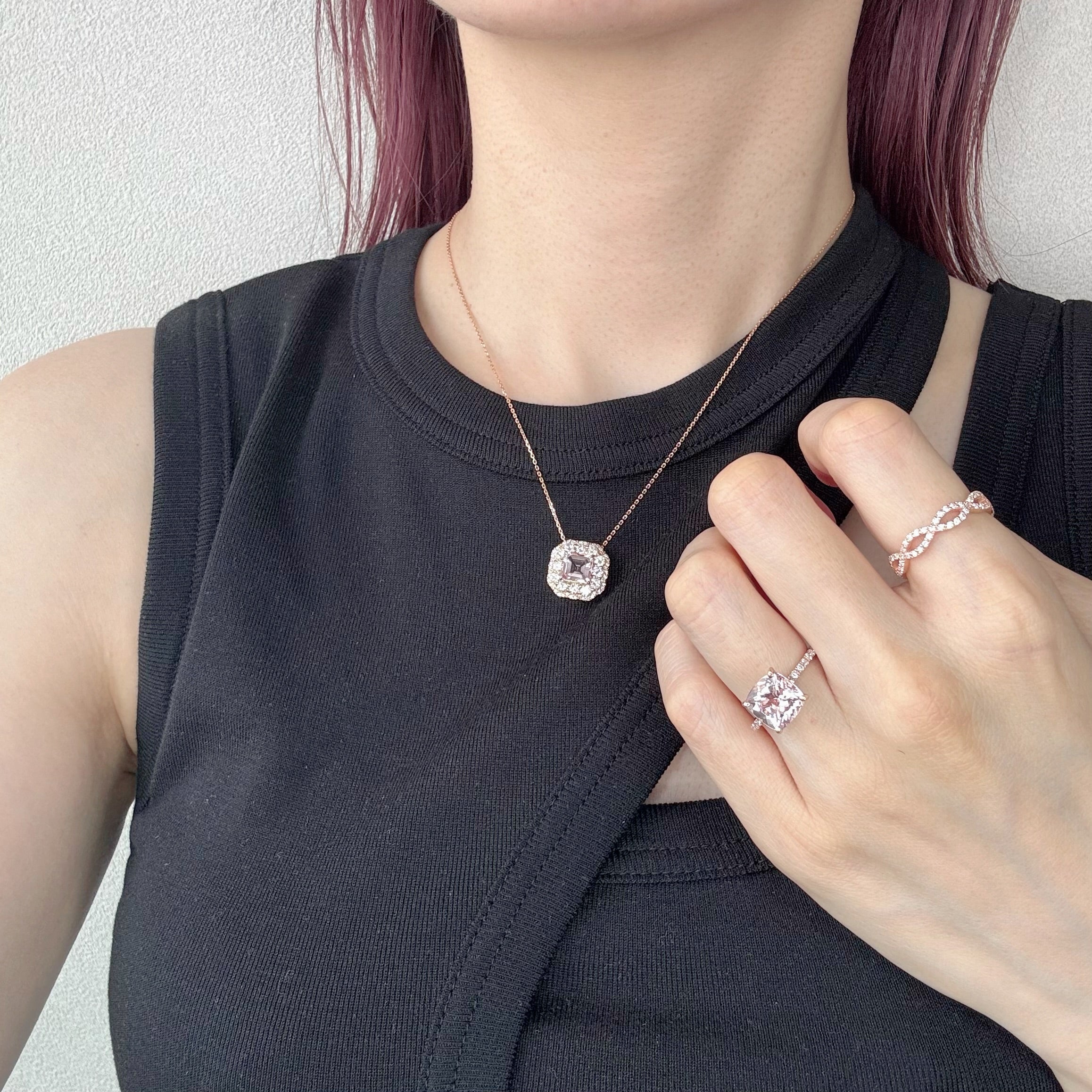 ［桃ごころ］リング モルガナイト