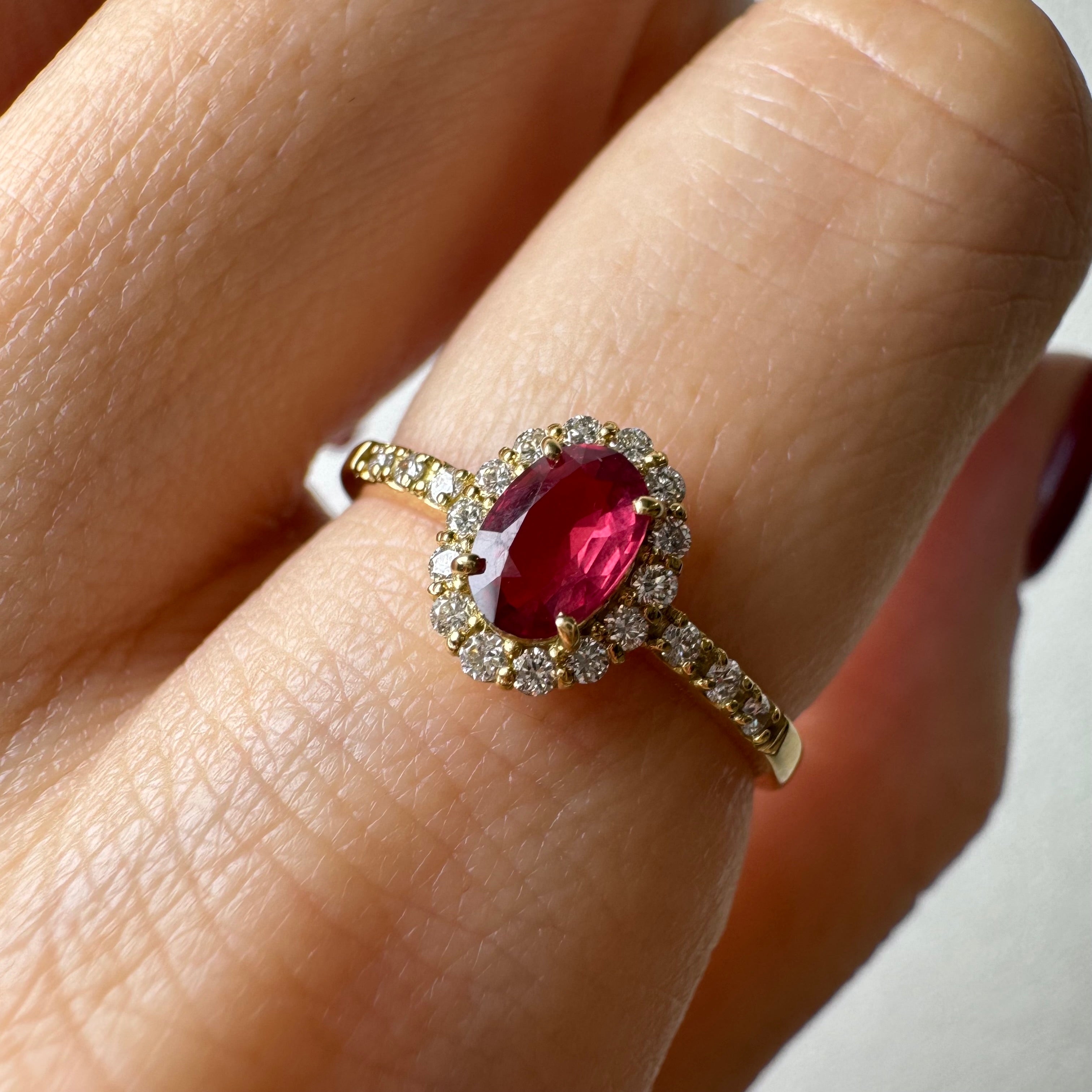 90［一点物］リング ルビー 0.4ct前後 OV K18YG