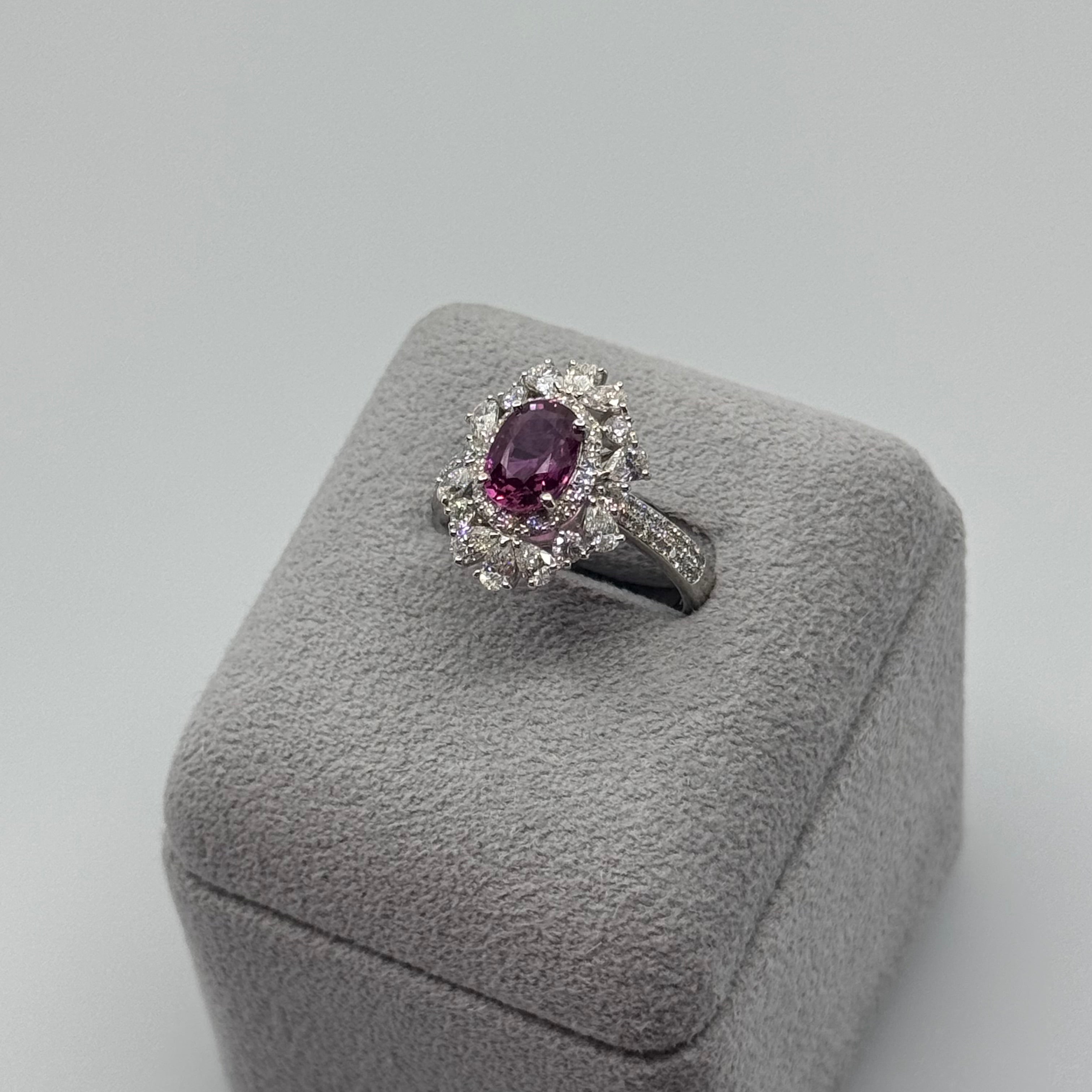 ［カナリアの夢］リング ピンクサファイア 1.4ct〜1.6ct OV PT