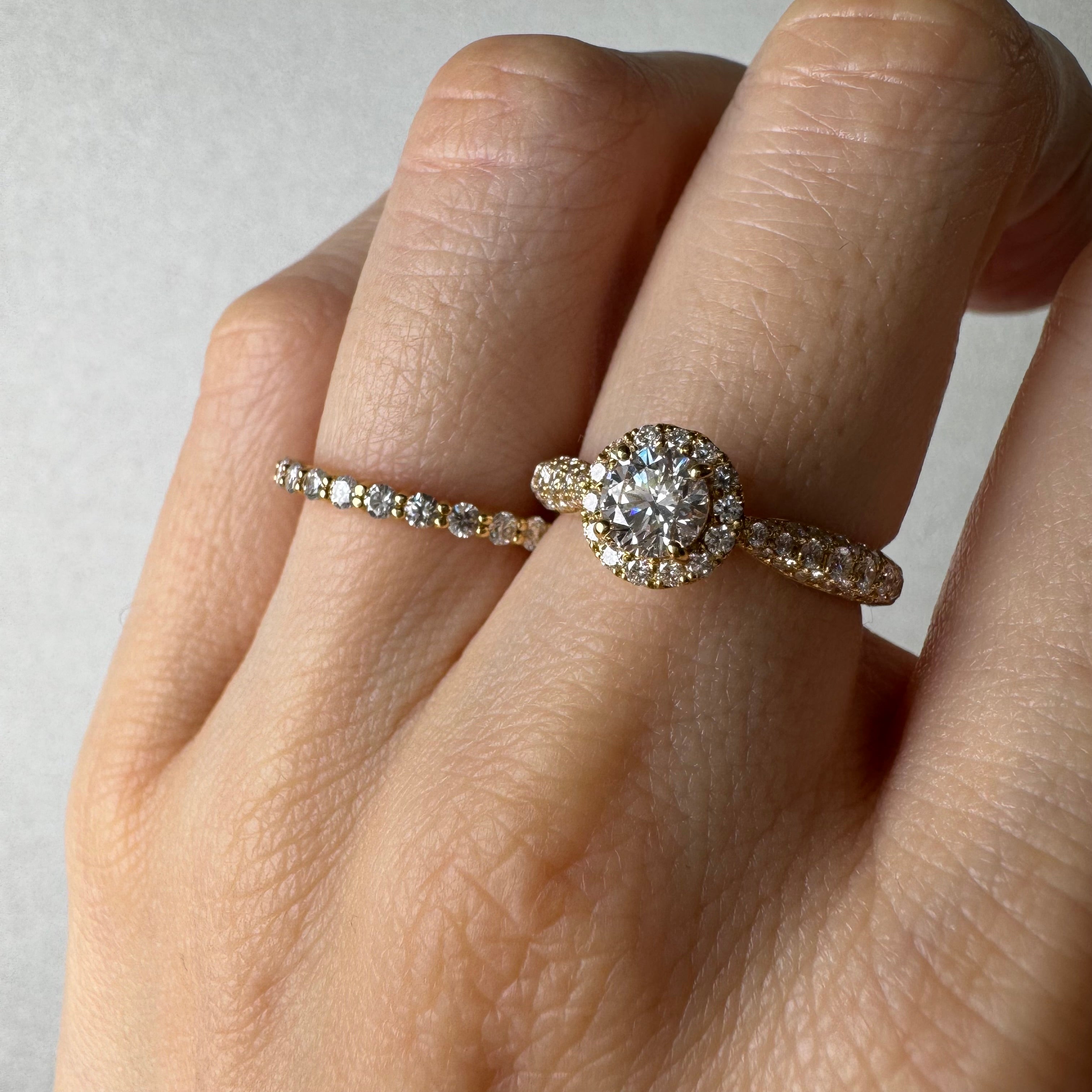 3［一点物/パリの小路］リング ダイヤ0.5ct前後 RO K18YG/PT