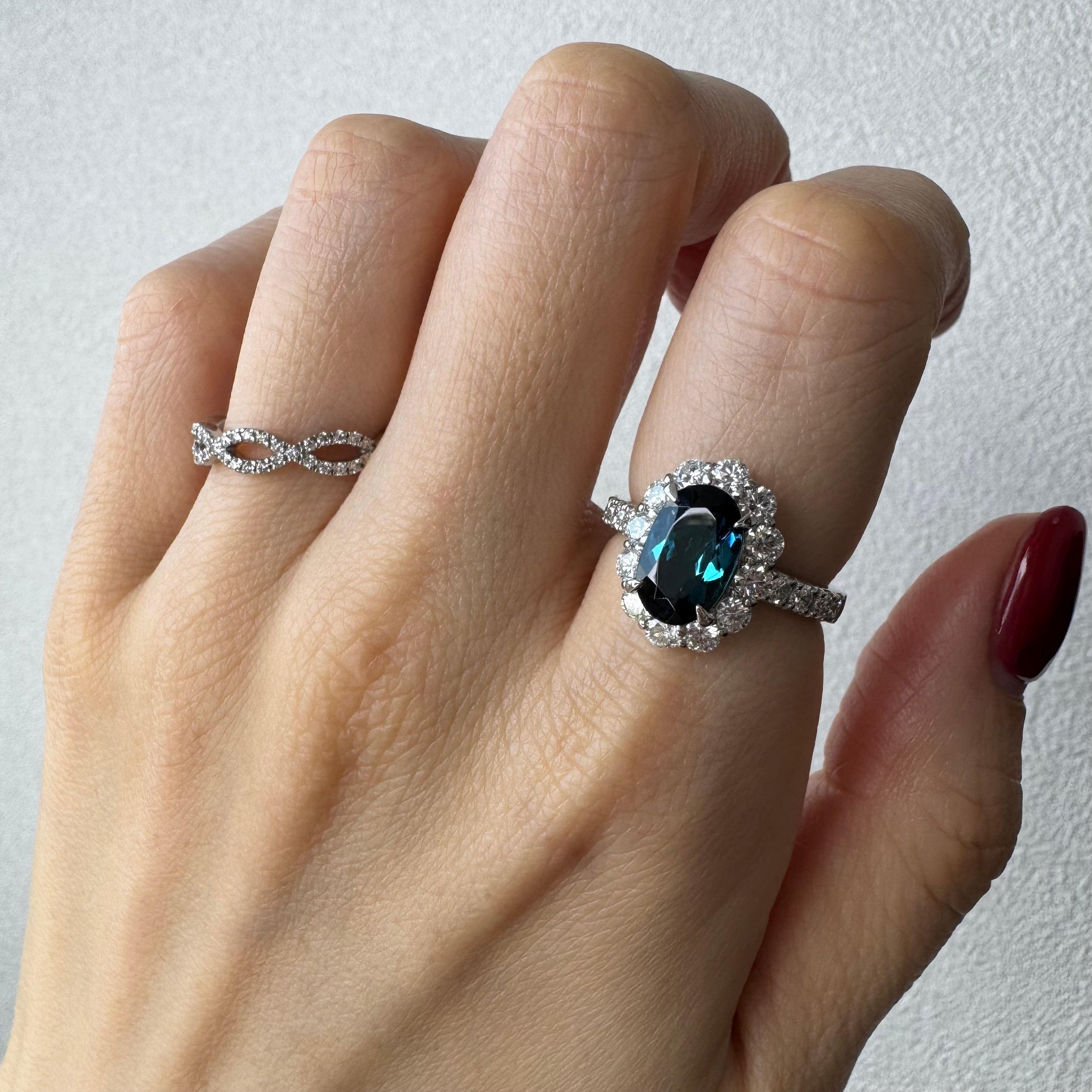 188［一点物］リング インディゴライトトルマリン 2.5ct OV PT