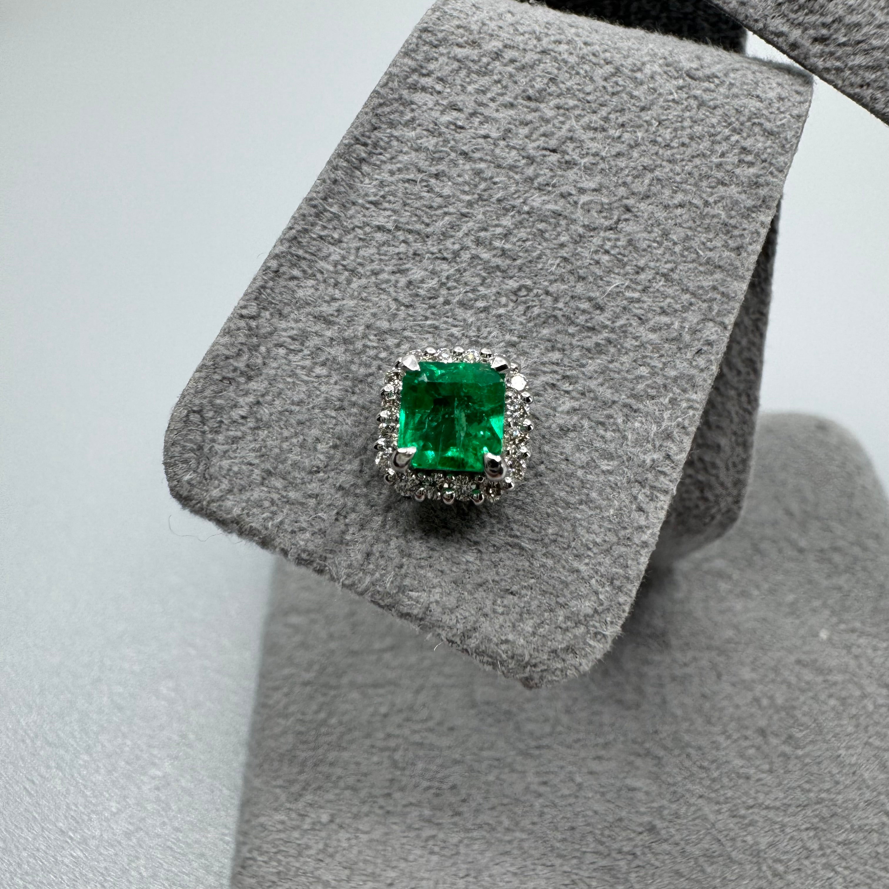 41［一点物/エムロード］ピアス エメラルド 0.4ct×2 SQ PT