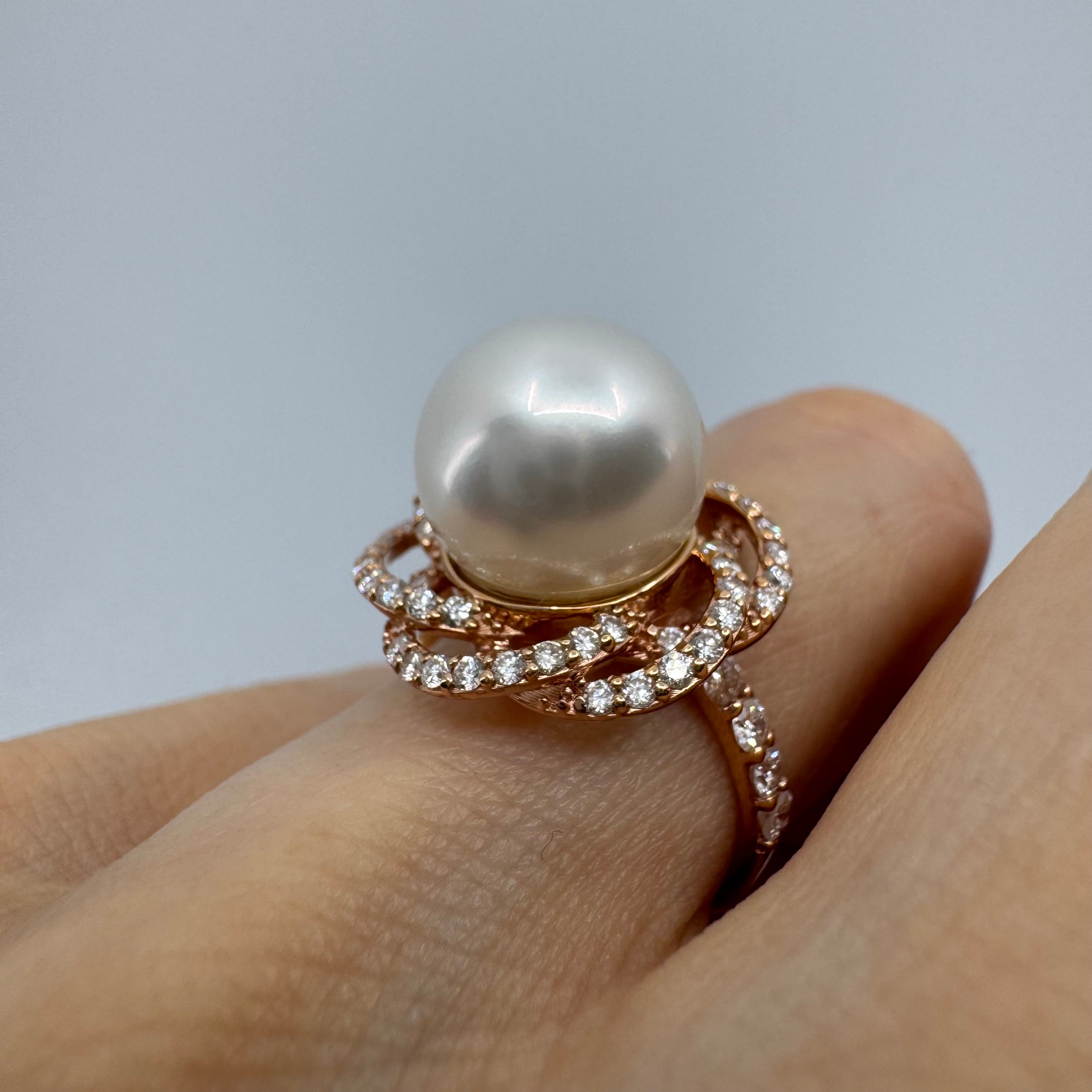 ［白椿］リング 南洋真珠11mm