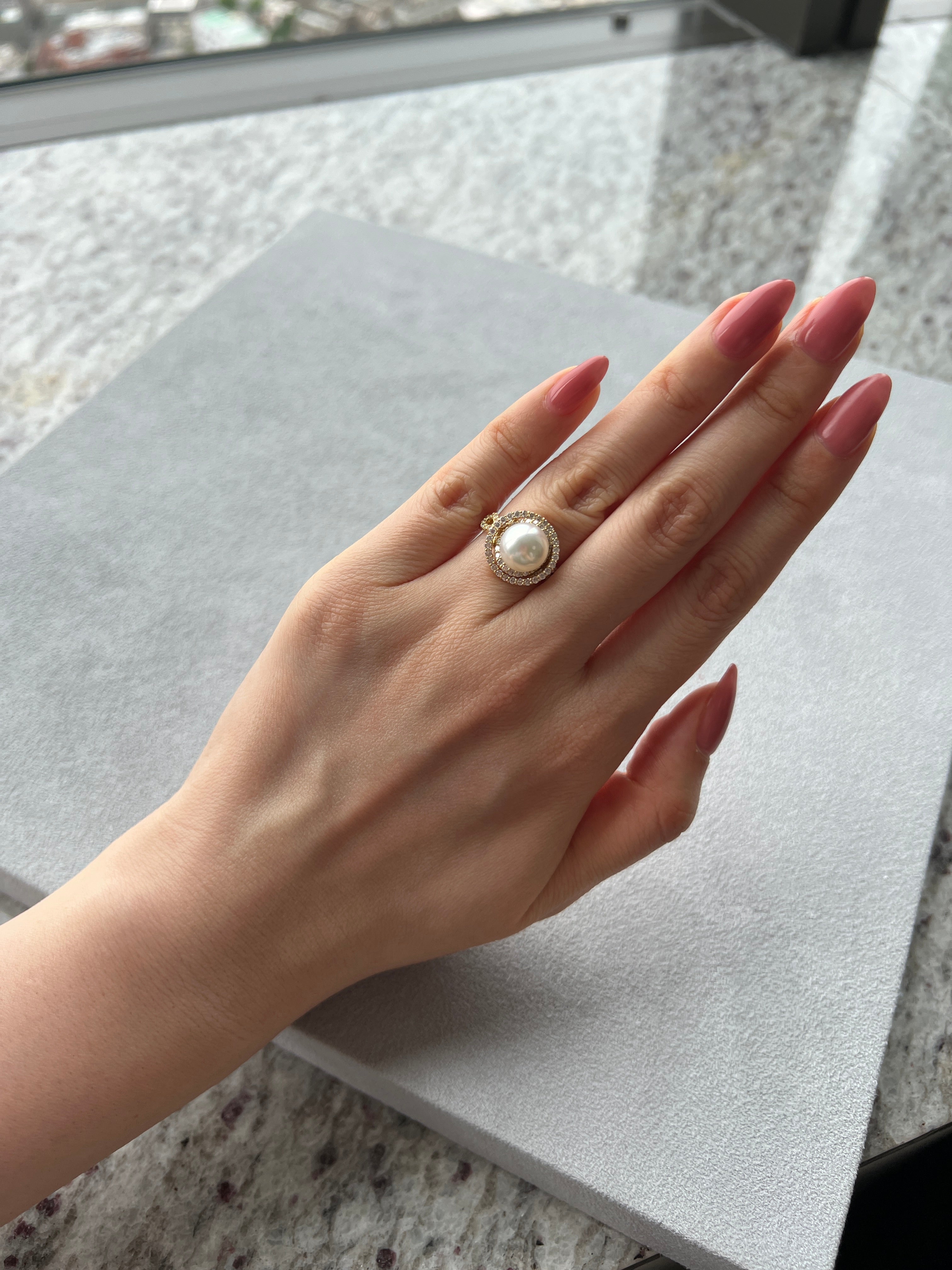 [薔薇の精］リング あこや真珠9mm