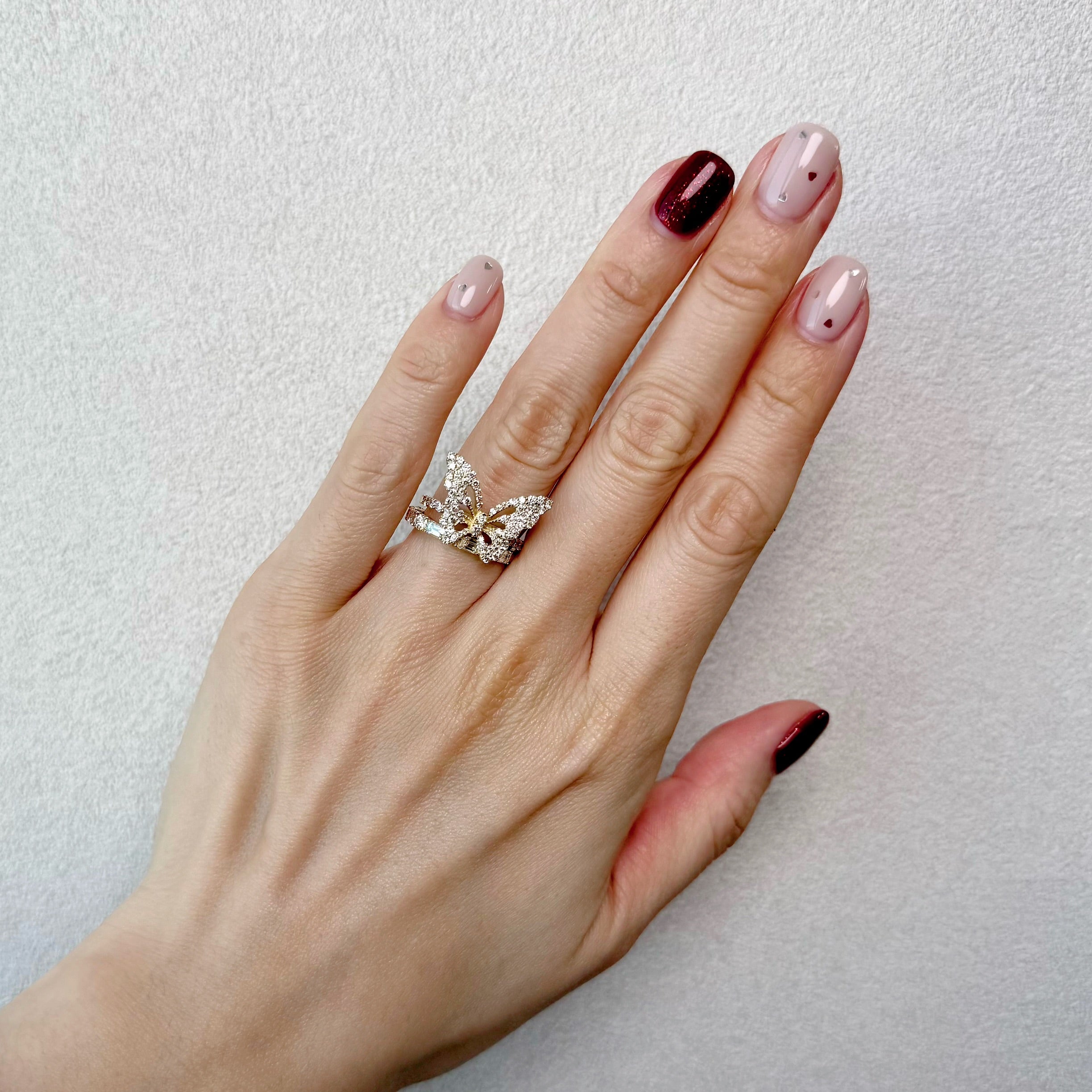 [ノンシャラン］リング ダイヤ 0.8ct RO BG PT K18YG