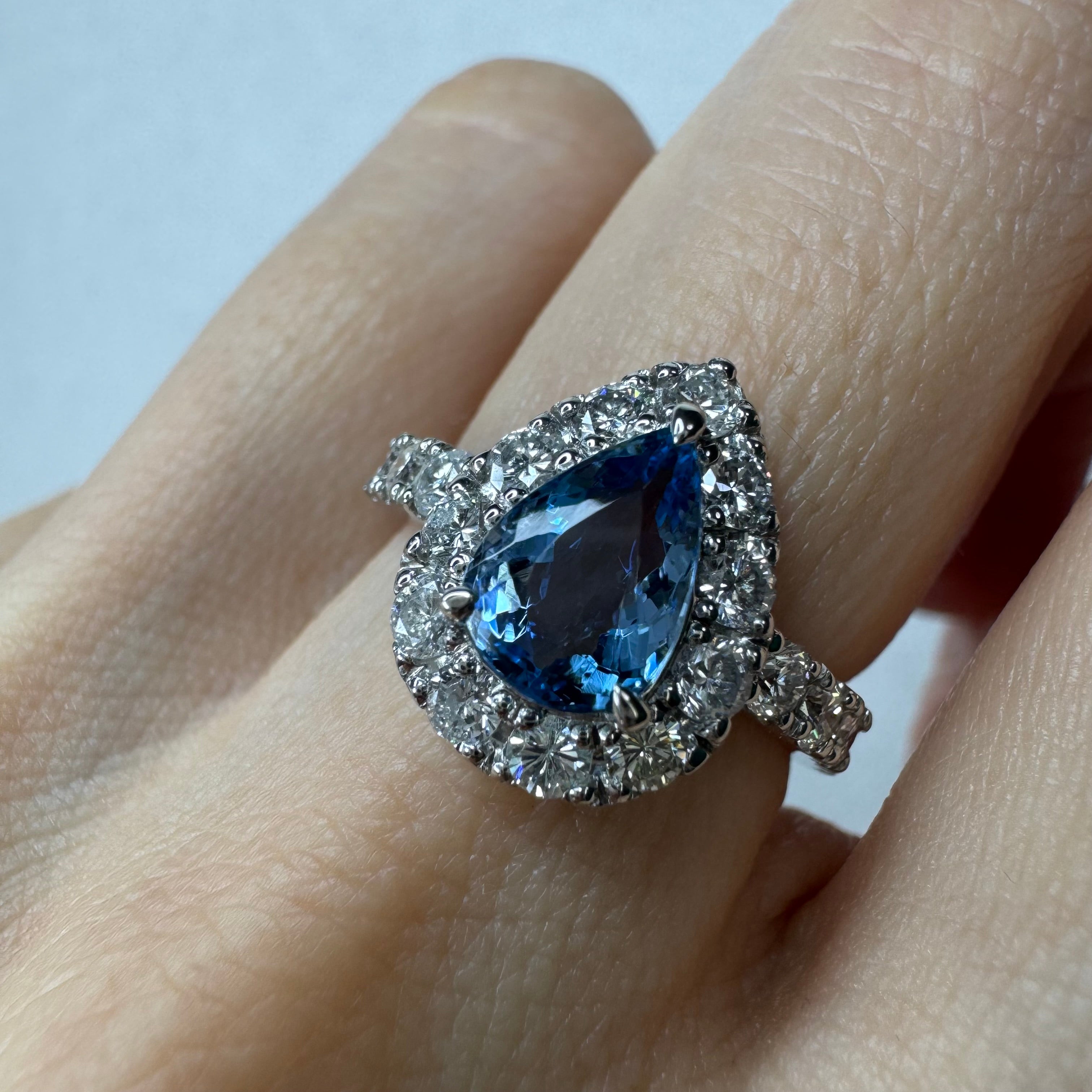 171［一点物］リング アクアマリン 1.2ct PS PT