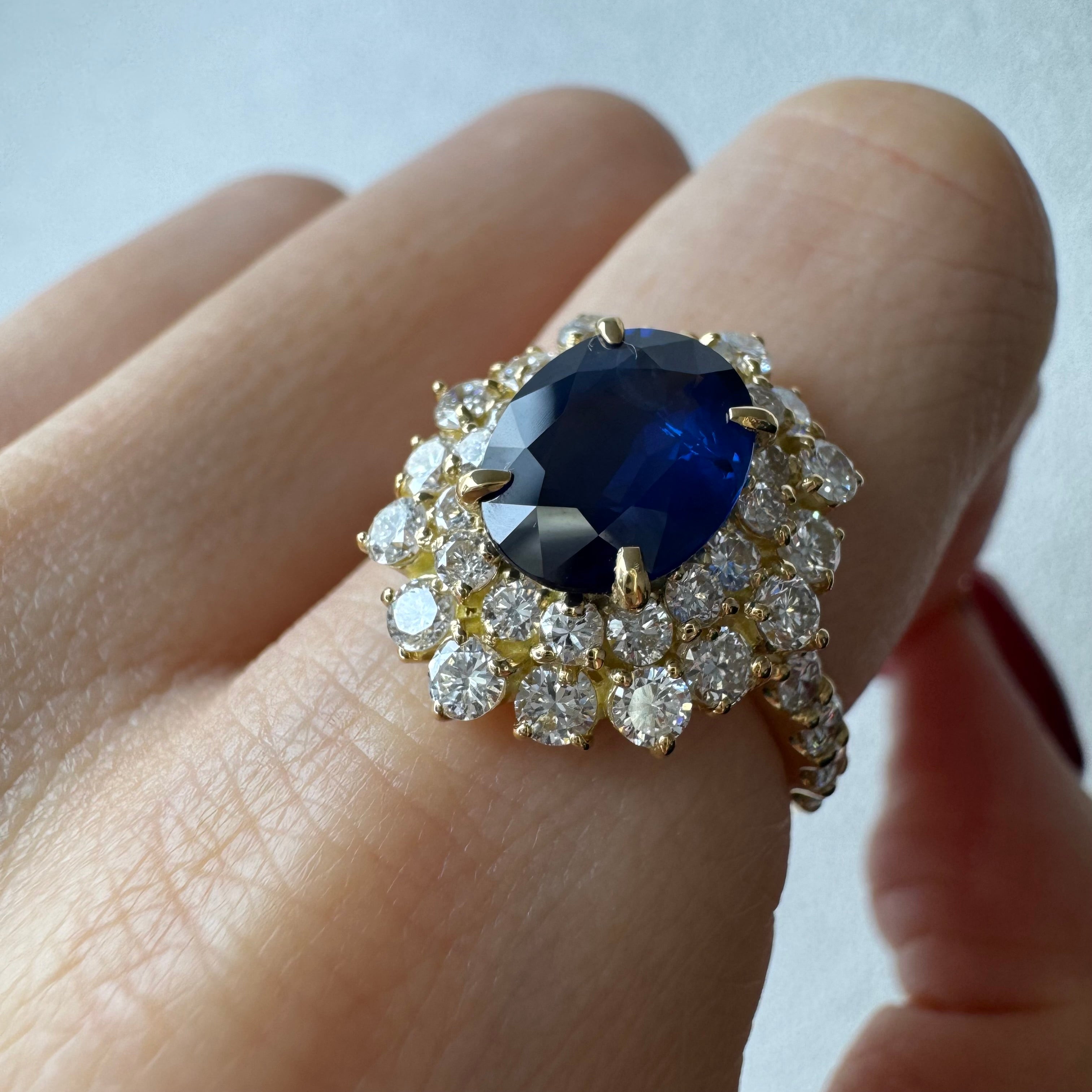 ［一点物］リング ブルーサファイア 2.3ct OV YG