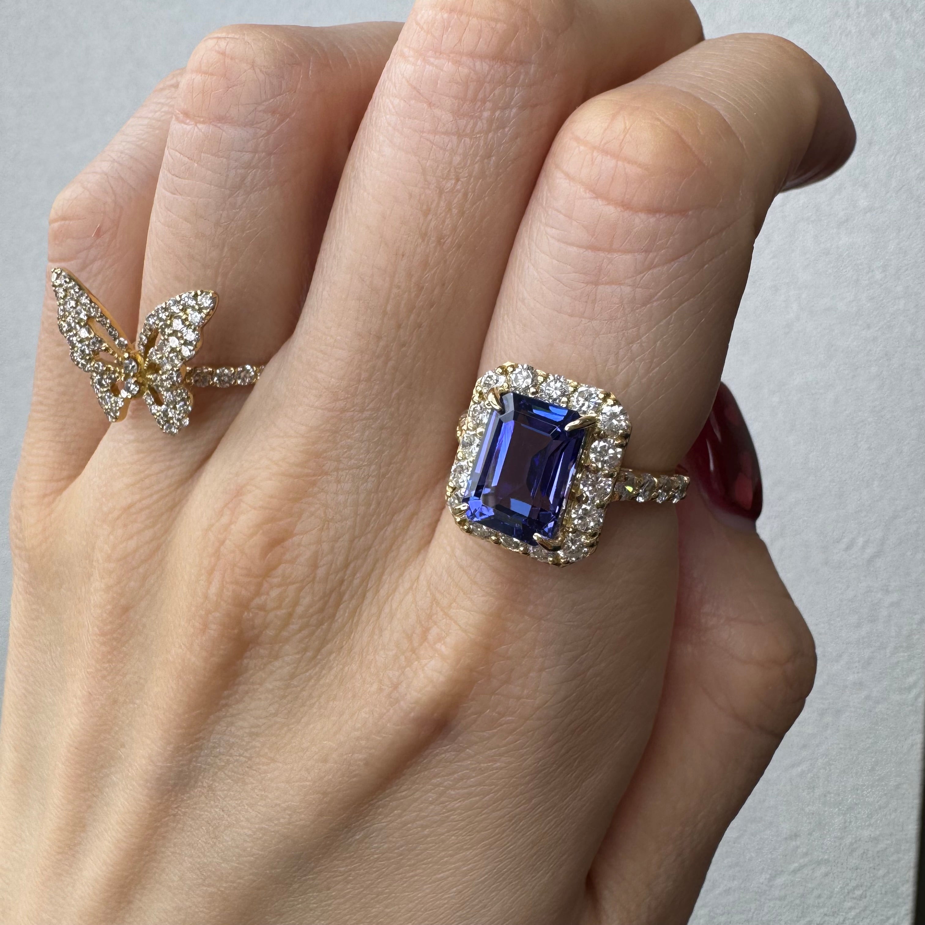 197［一点物］リング タンザナイト 4.5ct EM YG