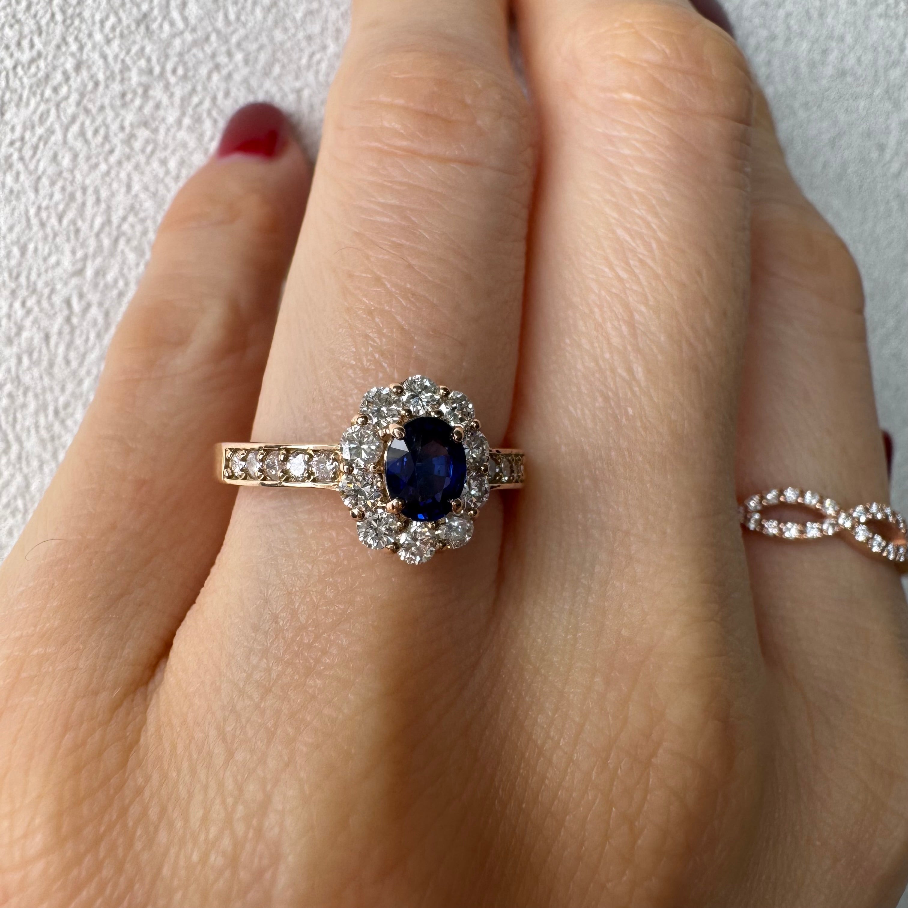 108［一点物］リング ロイヤルブルーサファイア 0.5ct前後 OV K18PG