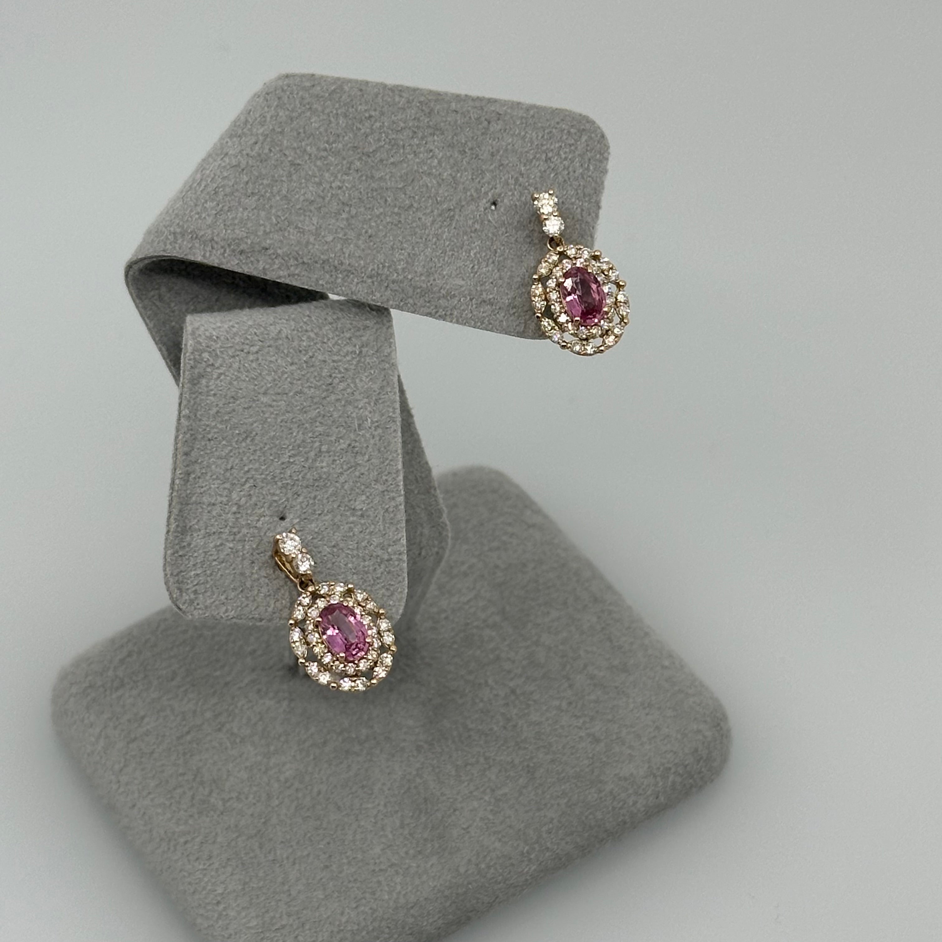 ［一点物］ピアス パパラチア 中石0.5ct前後×2 OV K18PG 〜超キレイ AIGS ノーヒート