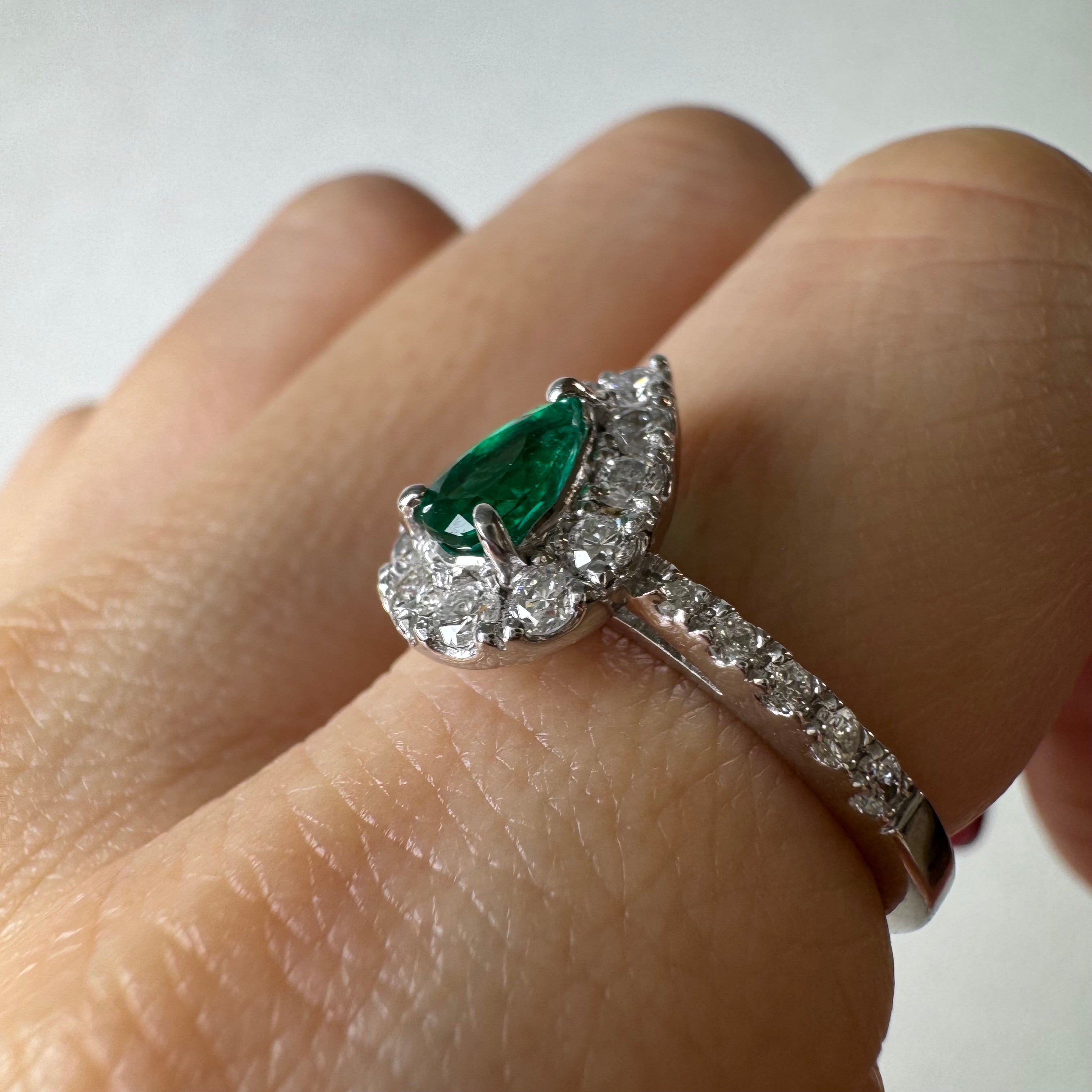 49［一点物］リング エメラルド 0.3ct前後 PS PT