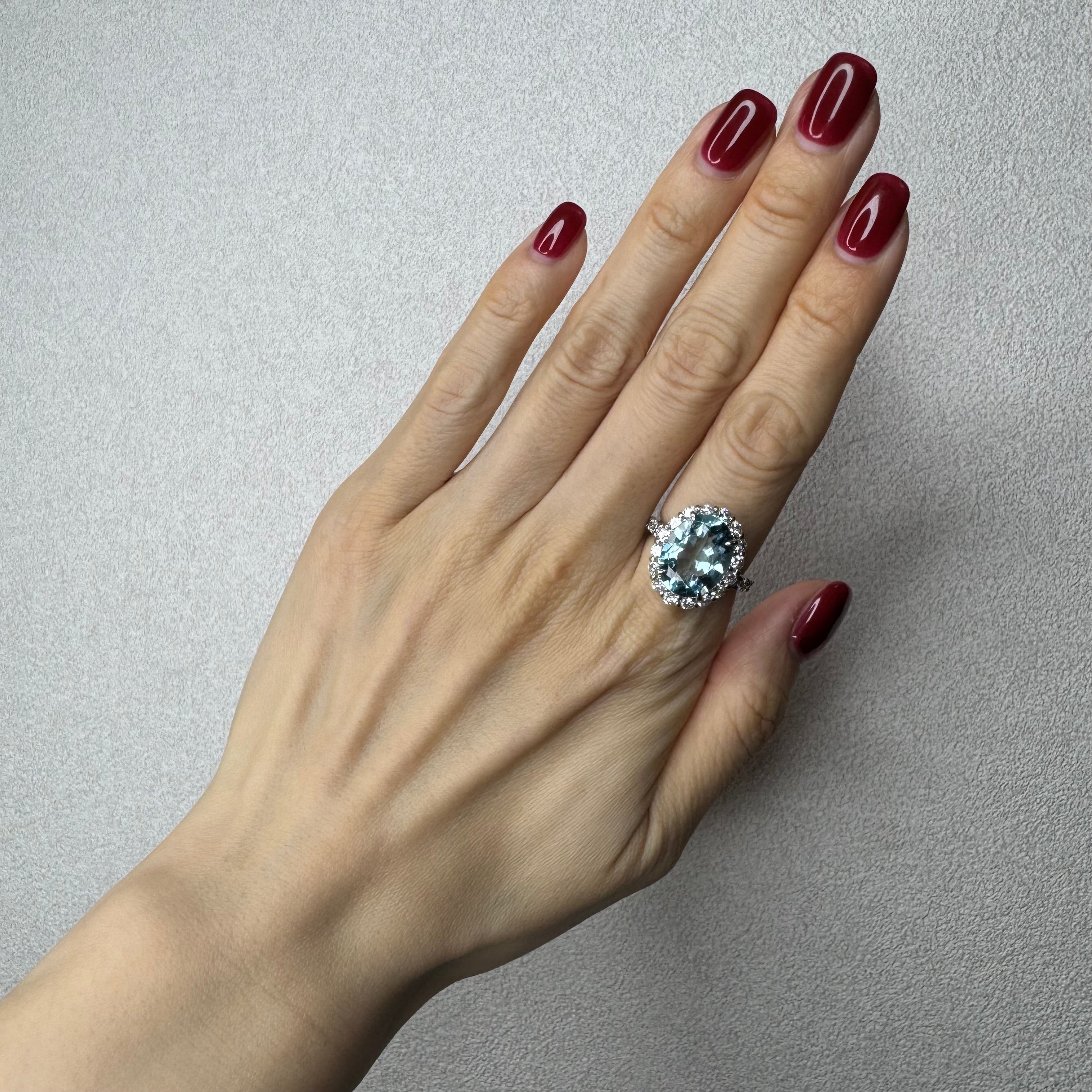 175［一点物］リング アクアマリン 6ct前後 OV PT