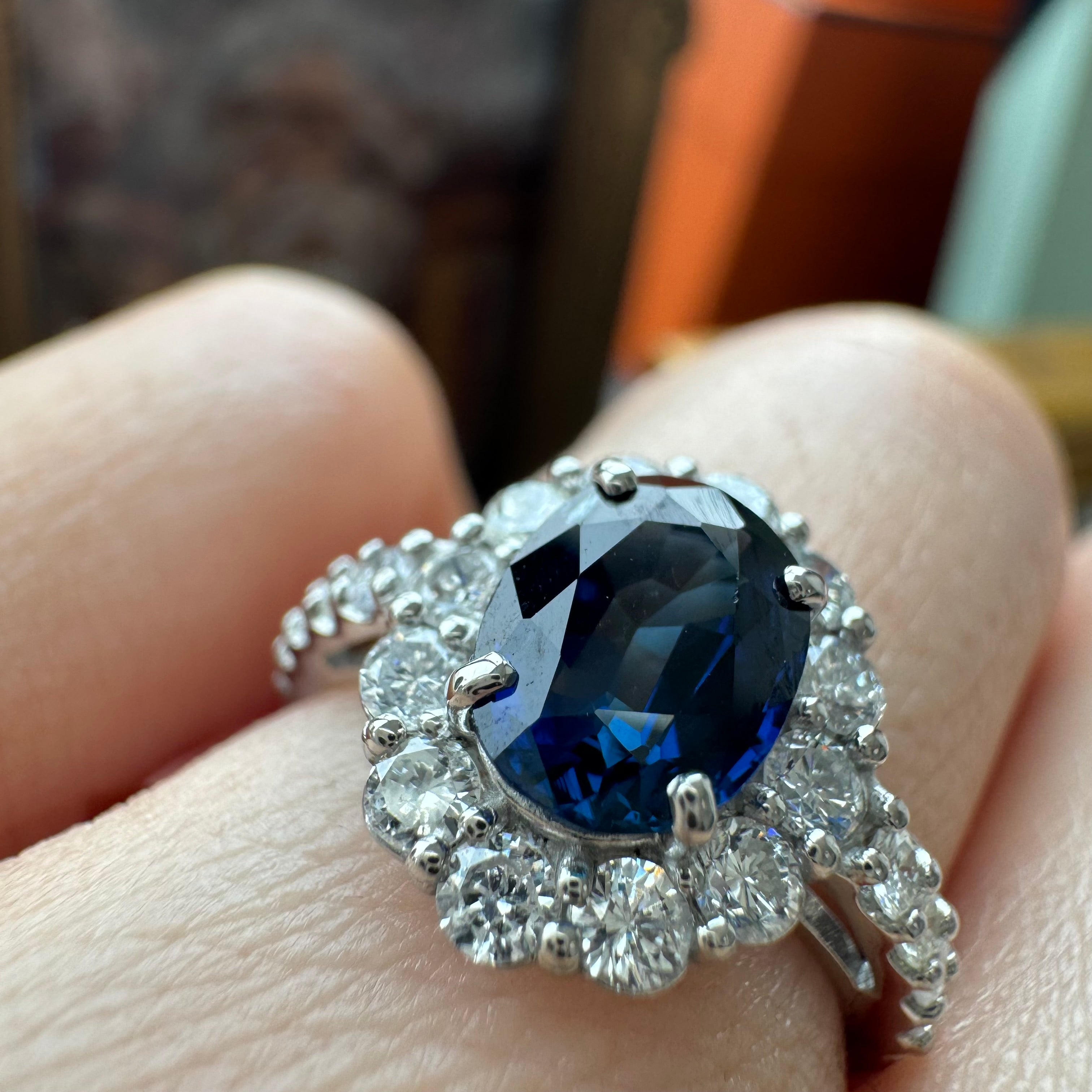 113-綺麗サファイアキャサリン妃巻きリング 中石BS1.5ct前後 OV PT〜｜AYAKO SAKURAI（櫻井 彩子（サクライ アヤコ））公式通販サイト