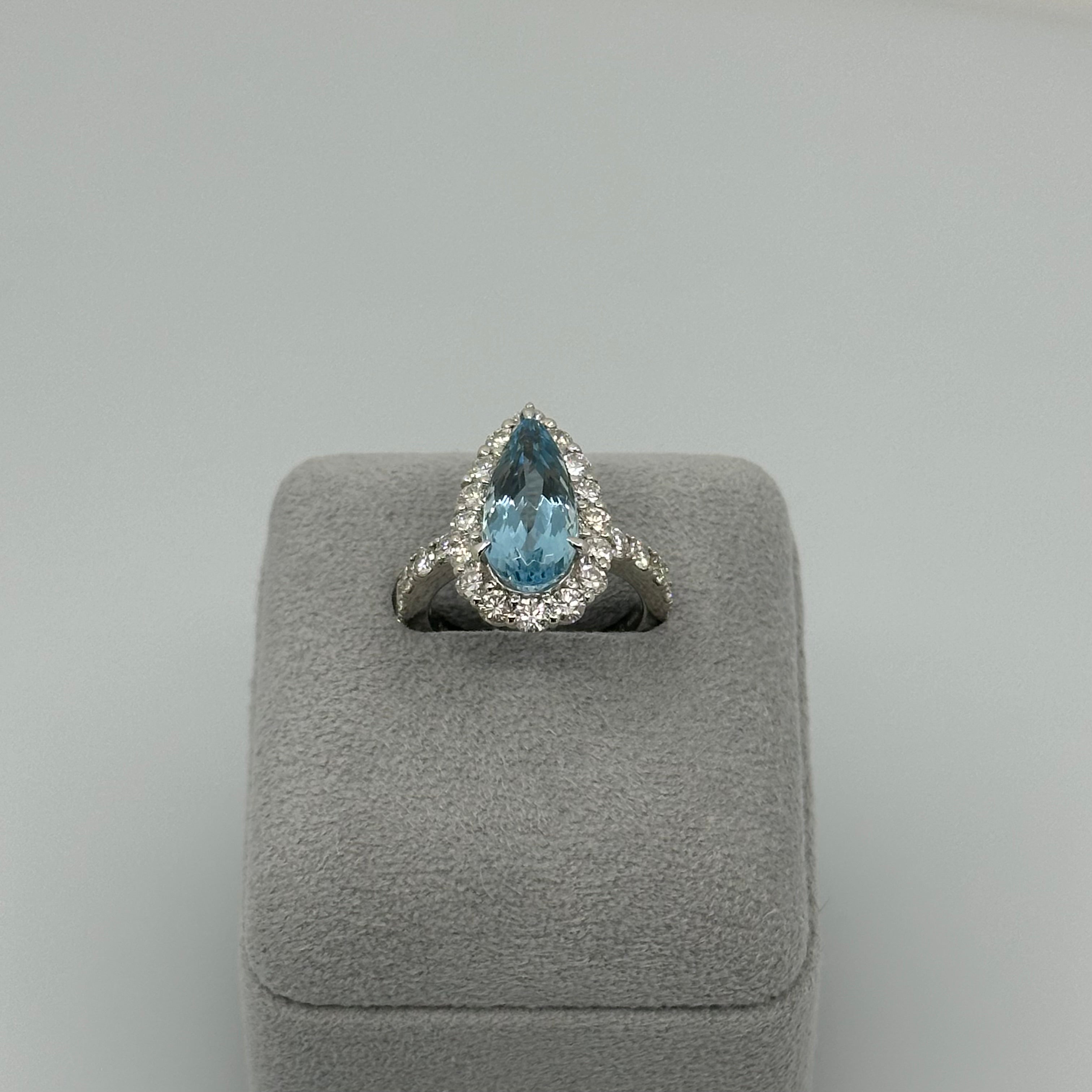 172［一点物］リング アクアマリン 3.9ct PS PT