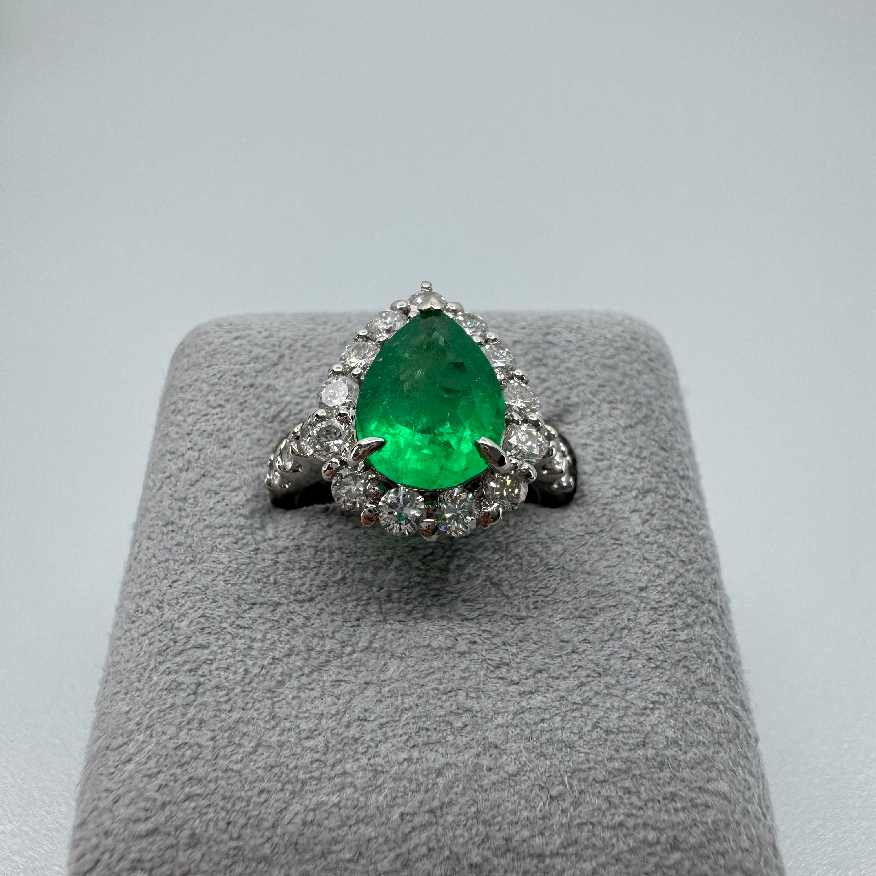 73［一点物］リング エメラルド 2.3ct PS PT