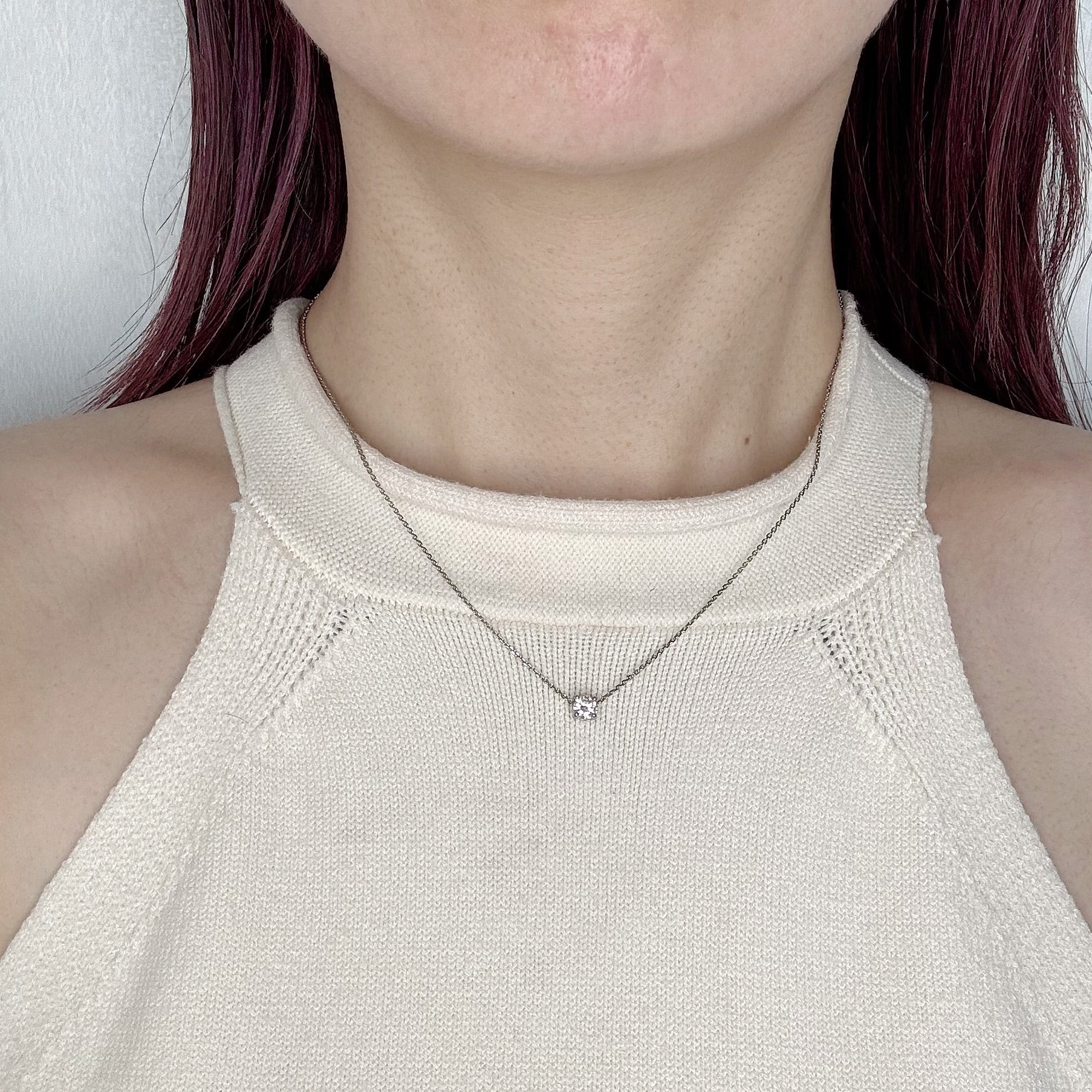 ［ポインターノーマル］ネックレス ダイヤ 中石0.3ct