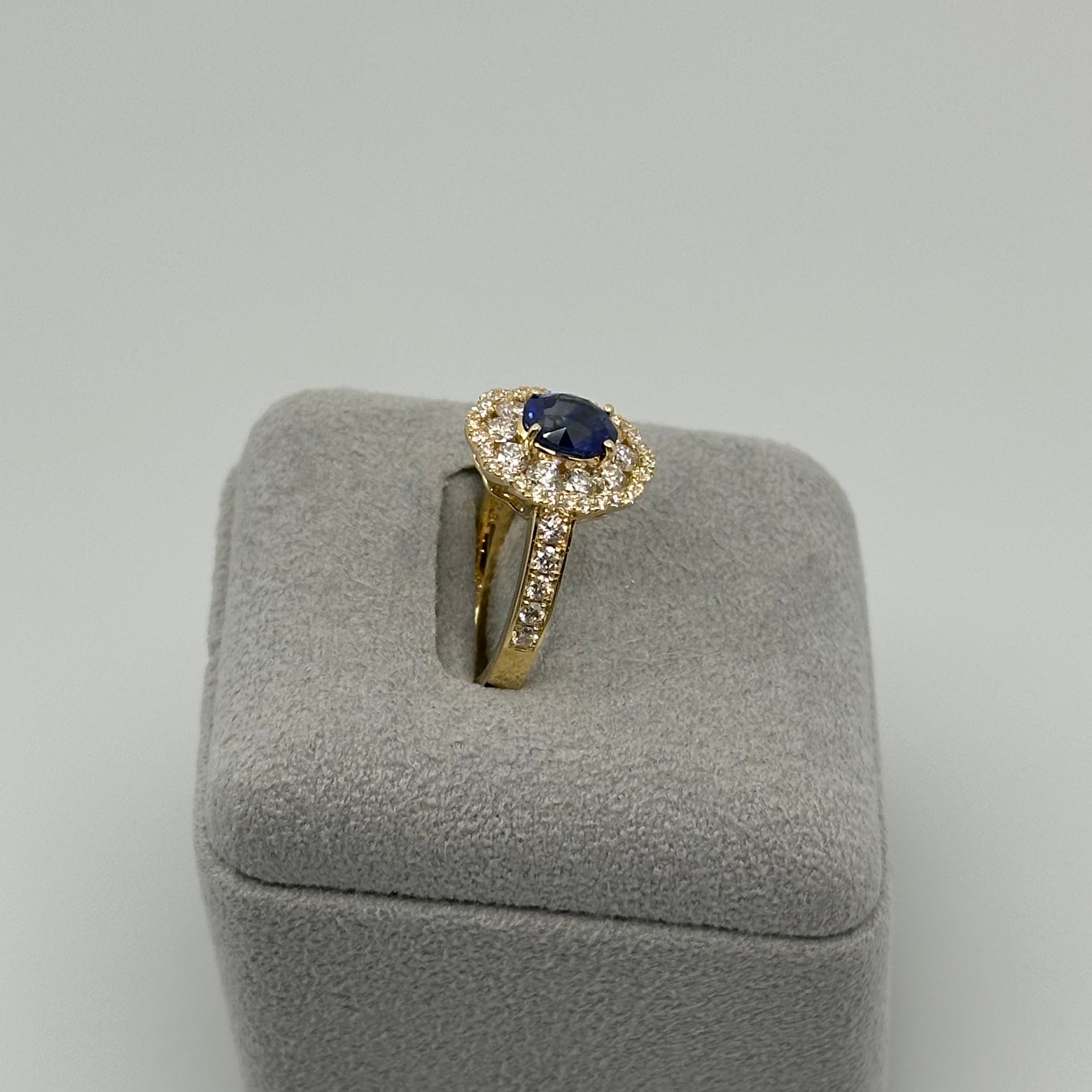 ［一点物/ラナンキュラス］リング ロイヤルブルーサファイア 1.2ct OV K18YG