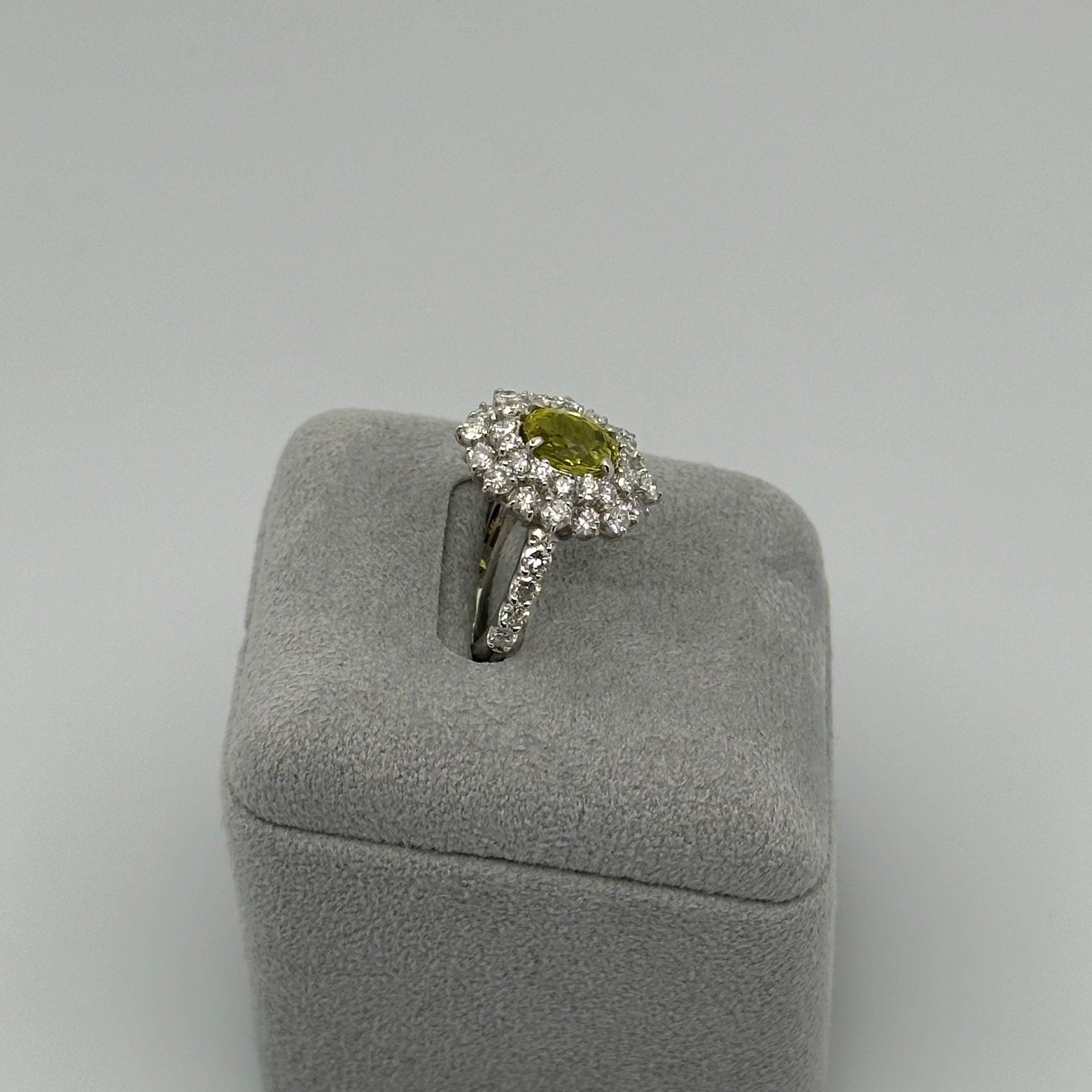 34.36.76.168［一点物］リング クリソベリル/トルマリン/クロムトルマリン 1ct UP OV PT